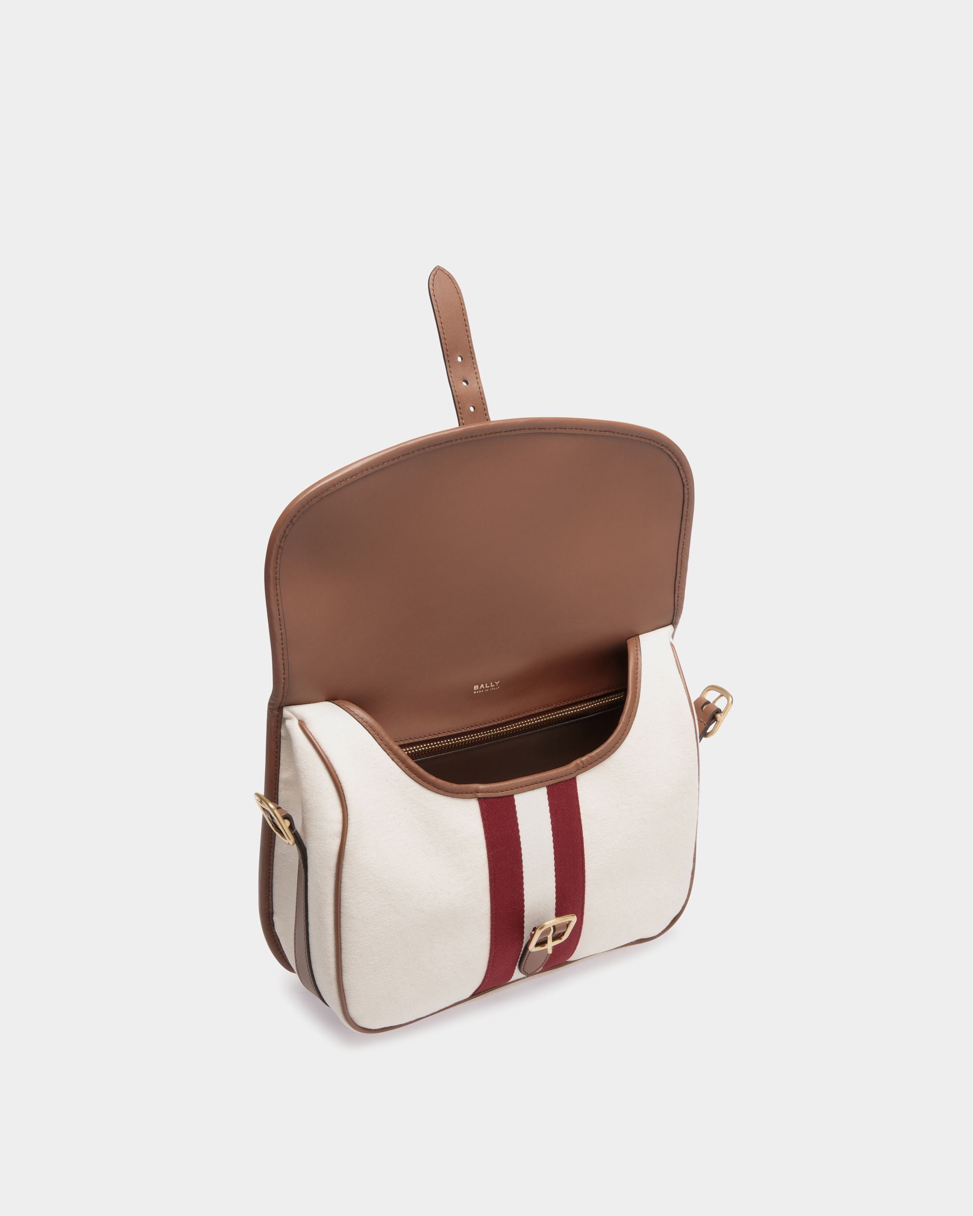 Beckett Shoulder Bag In Brown Fabric - Homme - Bally - 04