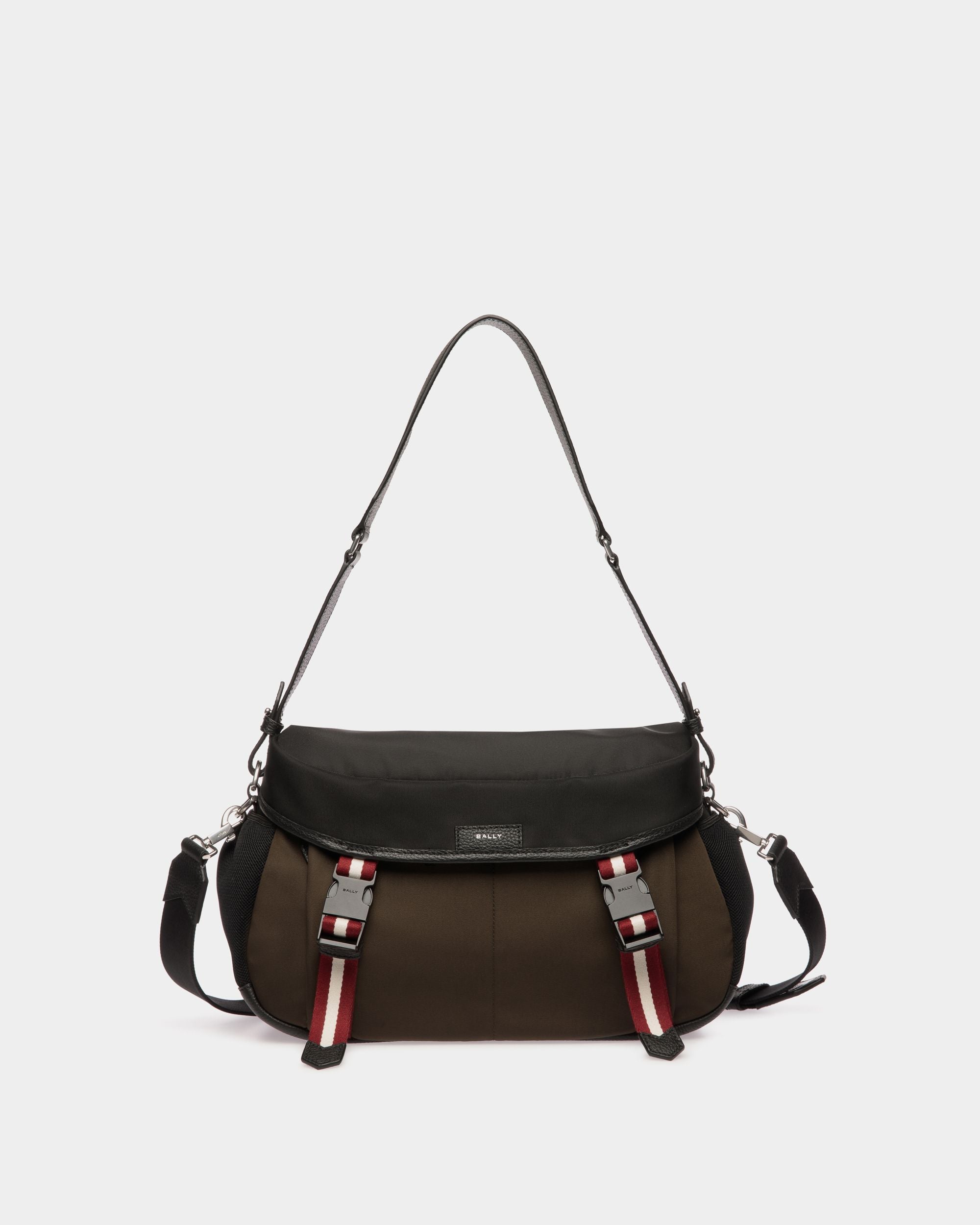Sac À Bandoulière Code En Nylon Military Green Et Noir - Homme - Bally - 01