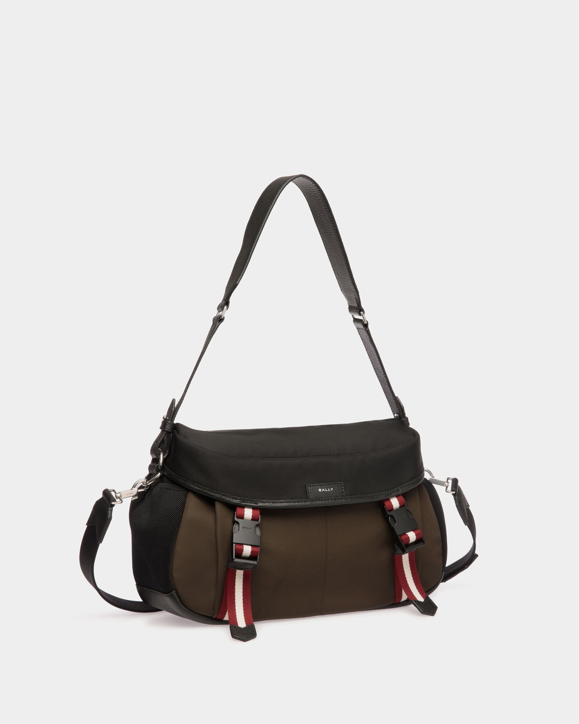 Sac À Bandoulière Code En Nylon Military Green Et Noir - Homme - Bally - 03