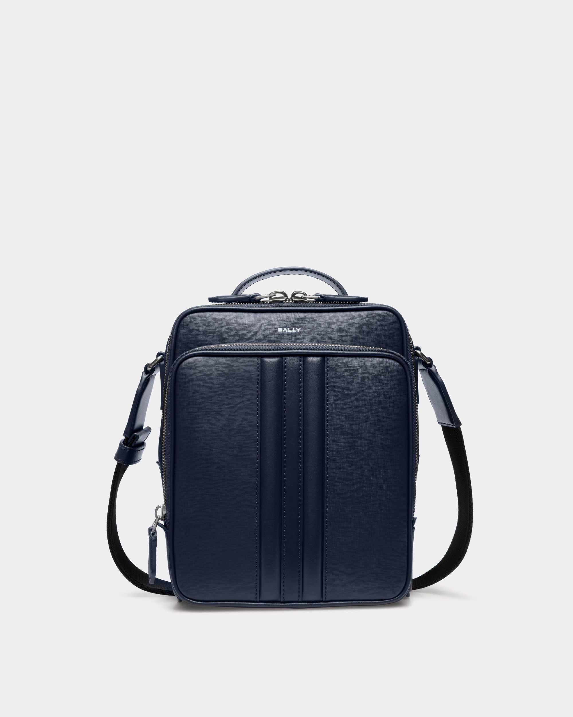 Sac À Bandoulière Mythos En Cuir Recyclé Navy Blue - Homme - Bally - 01