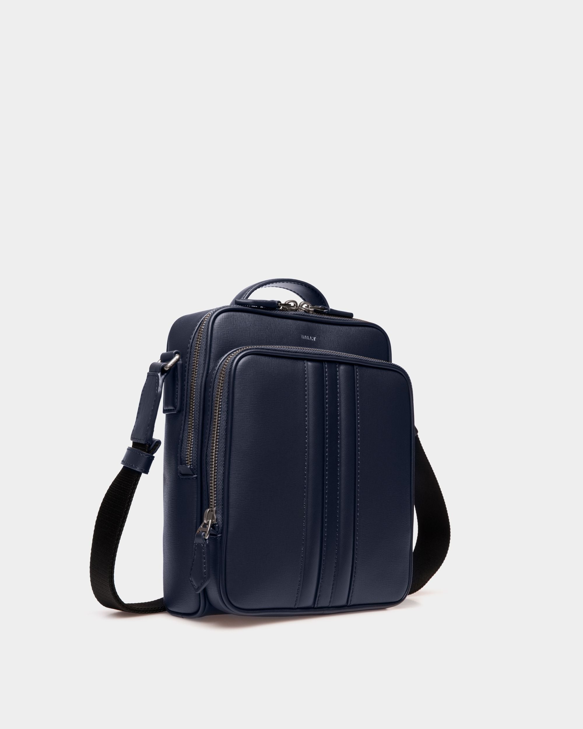 Sac À Bandoulière Mythos En Cuir Recyclé Navy Blue - Homme - Bally - 04