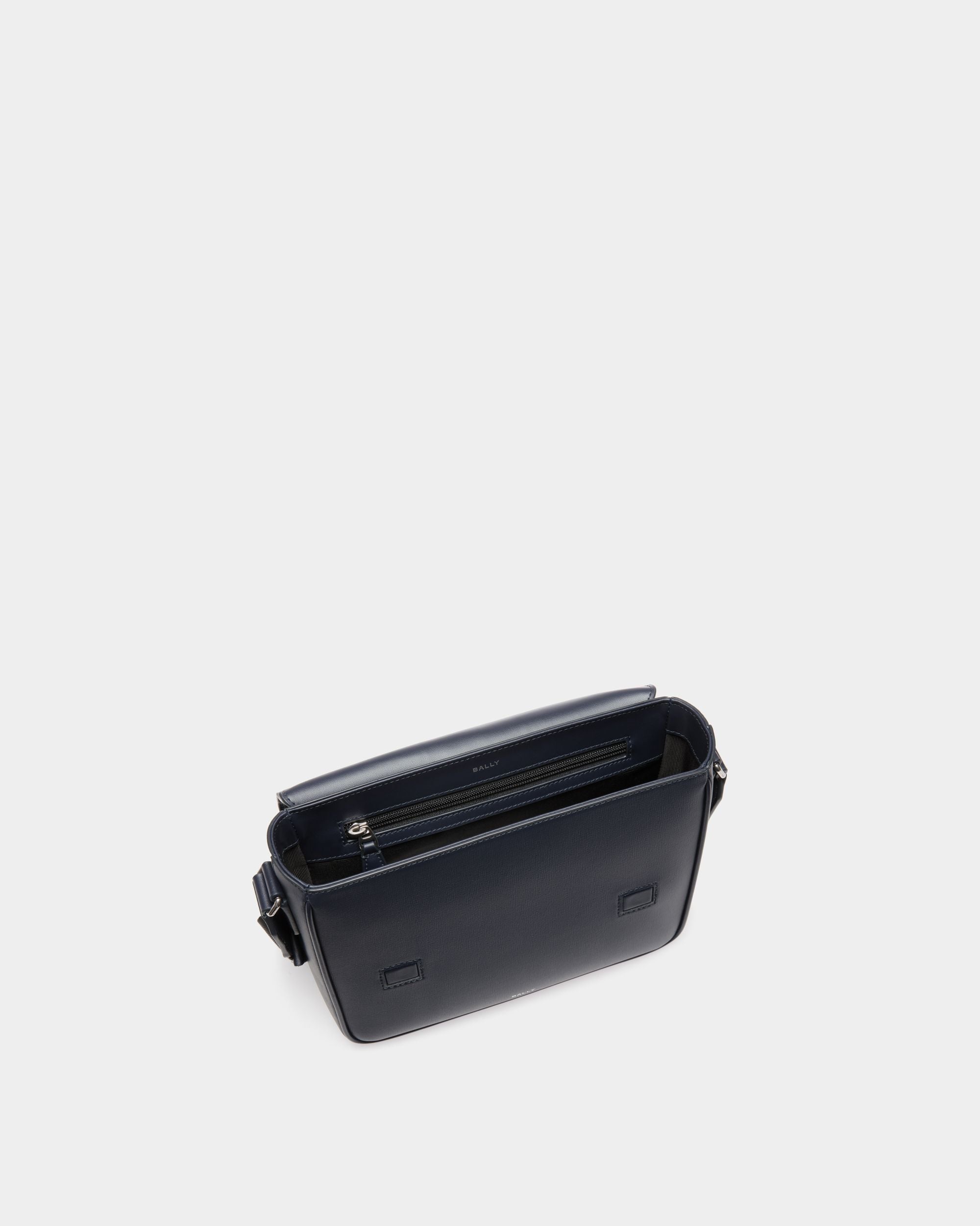 Sac À Bandoulière Mythos En Cuir Recyclé Navy Blue - Homme - Bally - 04