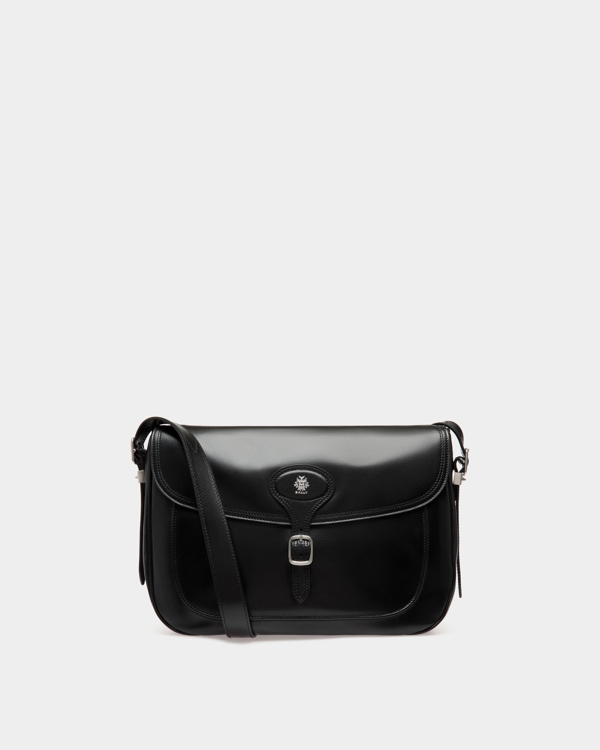 Sac À Bandoulière Beckett En Cuir Noir Avec Bally Studs - Homme - Bally - 01