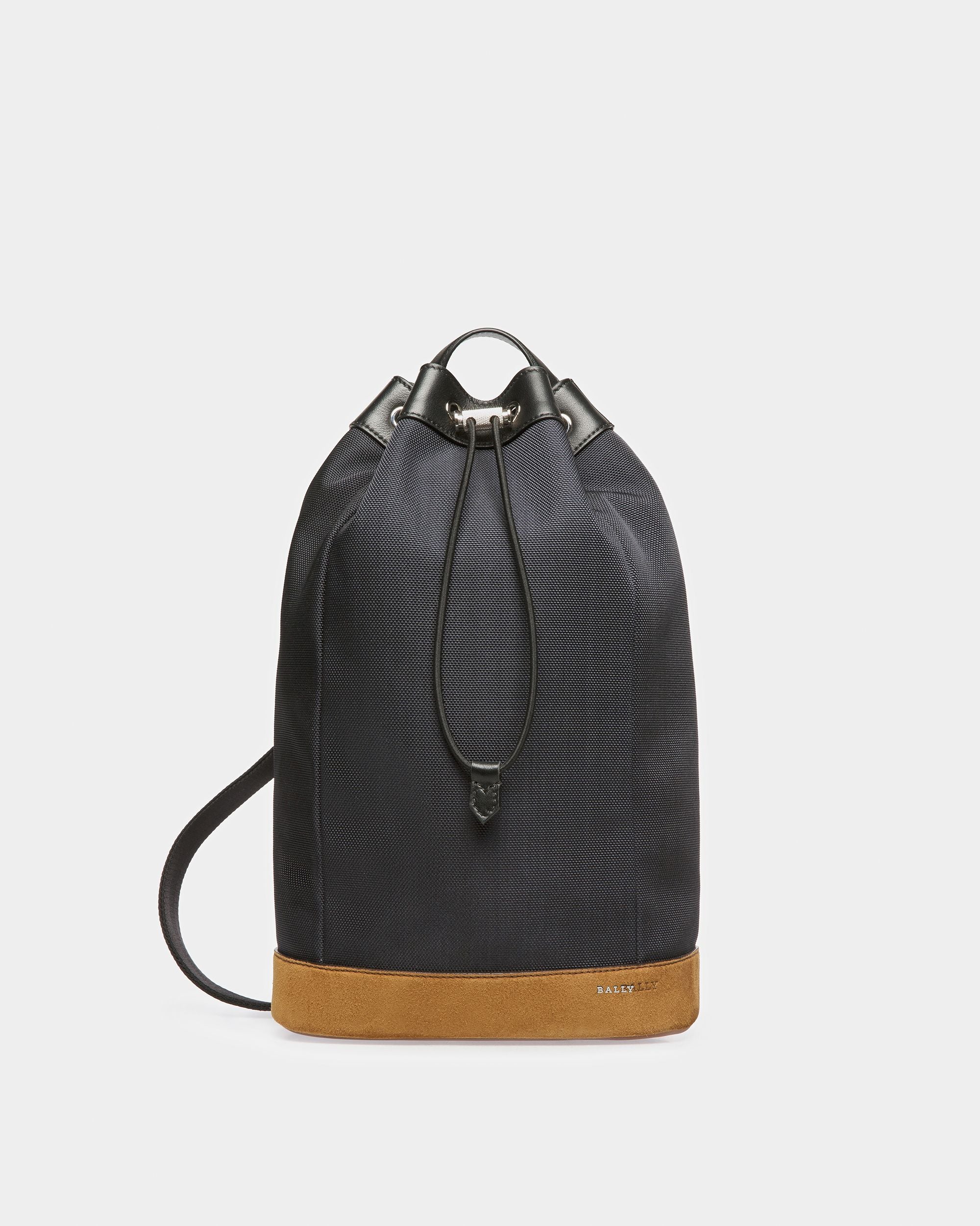 Cazes Sacoche Sling En Cuir Et Nylon Bleu Nuit - Homme - Bally - 01