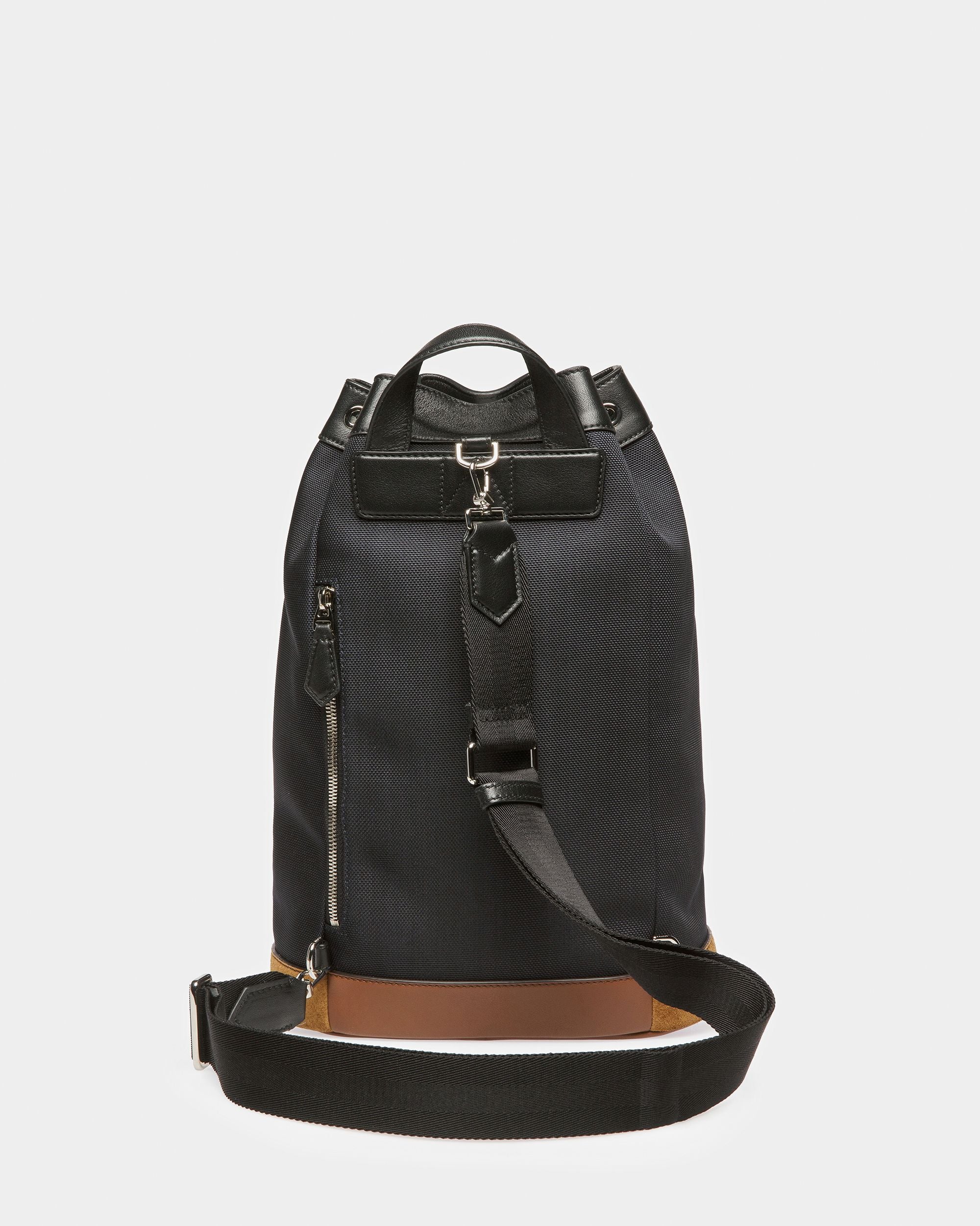 Cazes Sacoche Sling En Cuir Et Nylon Bleu Nuit - Homme - Bally - 03