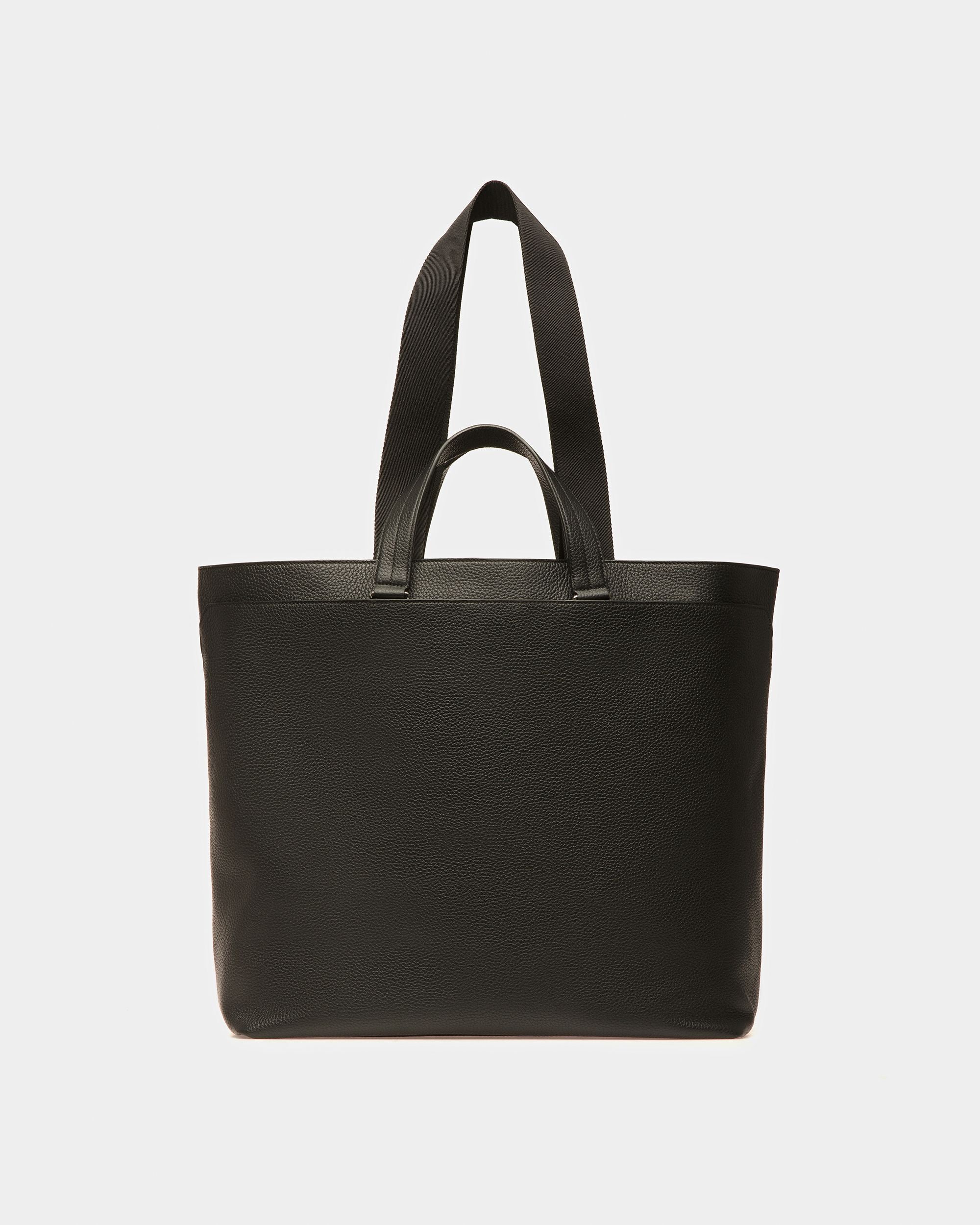 Havid Cabas En Cuir Noir Et Palladium - Homme - Bally - 03