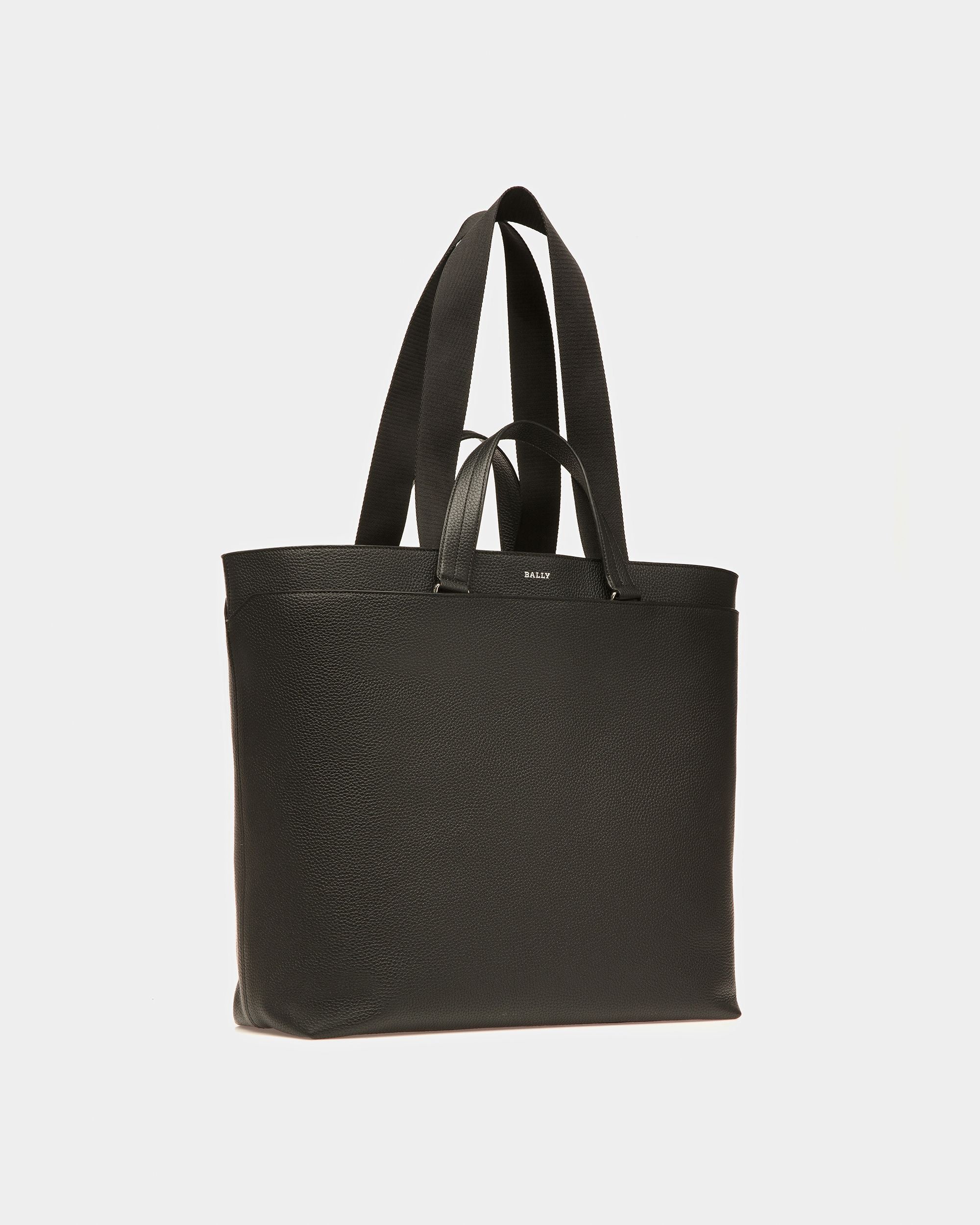 Havid Cabas En Cuir Noir Et Palladium - Homme - Bally - 04