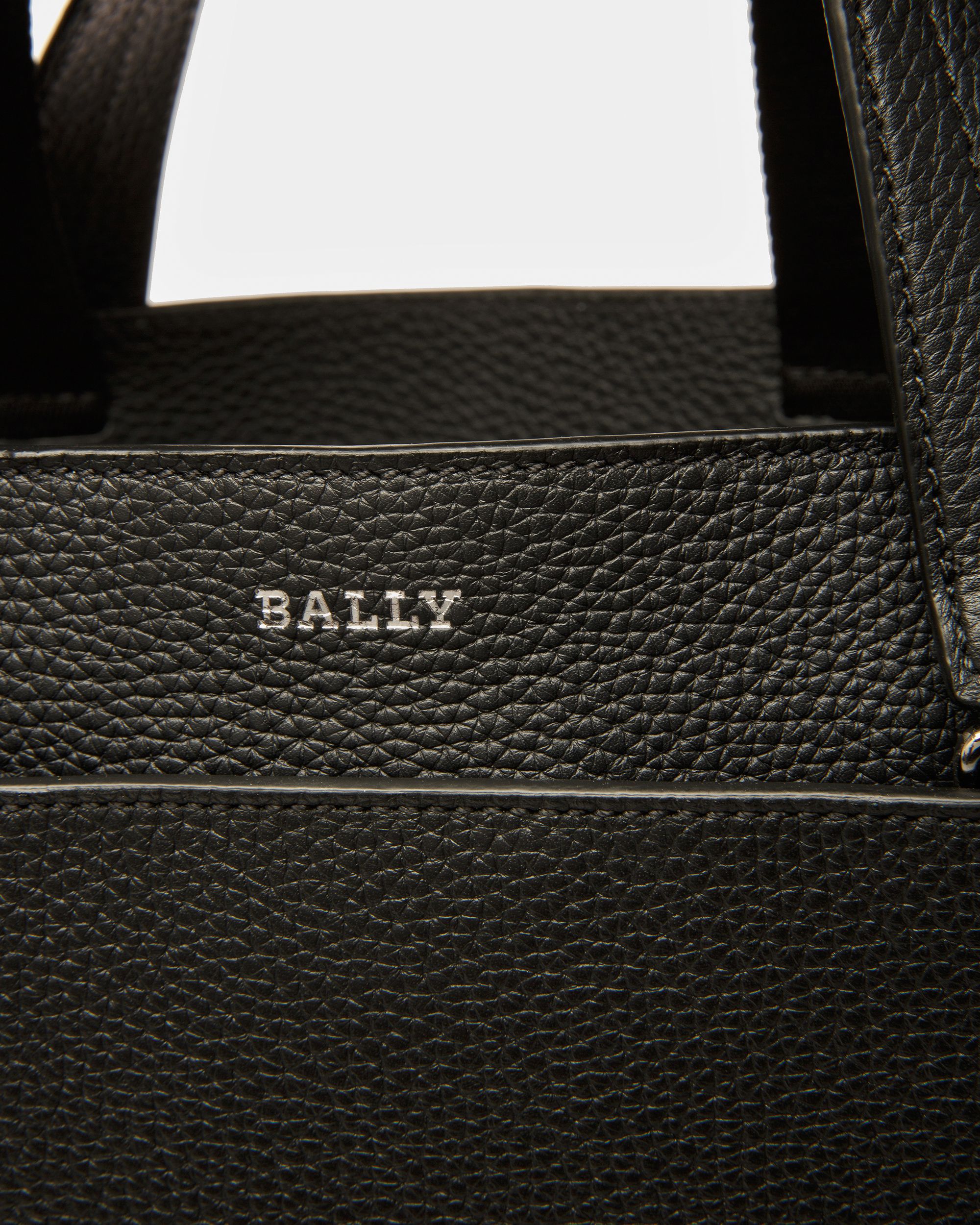 Havid Cabas En Cuir Noir Et Palladium - Homme - Bally - 05