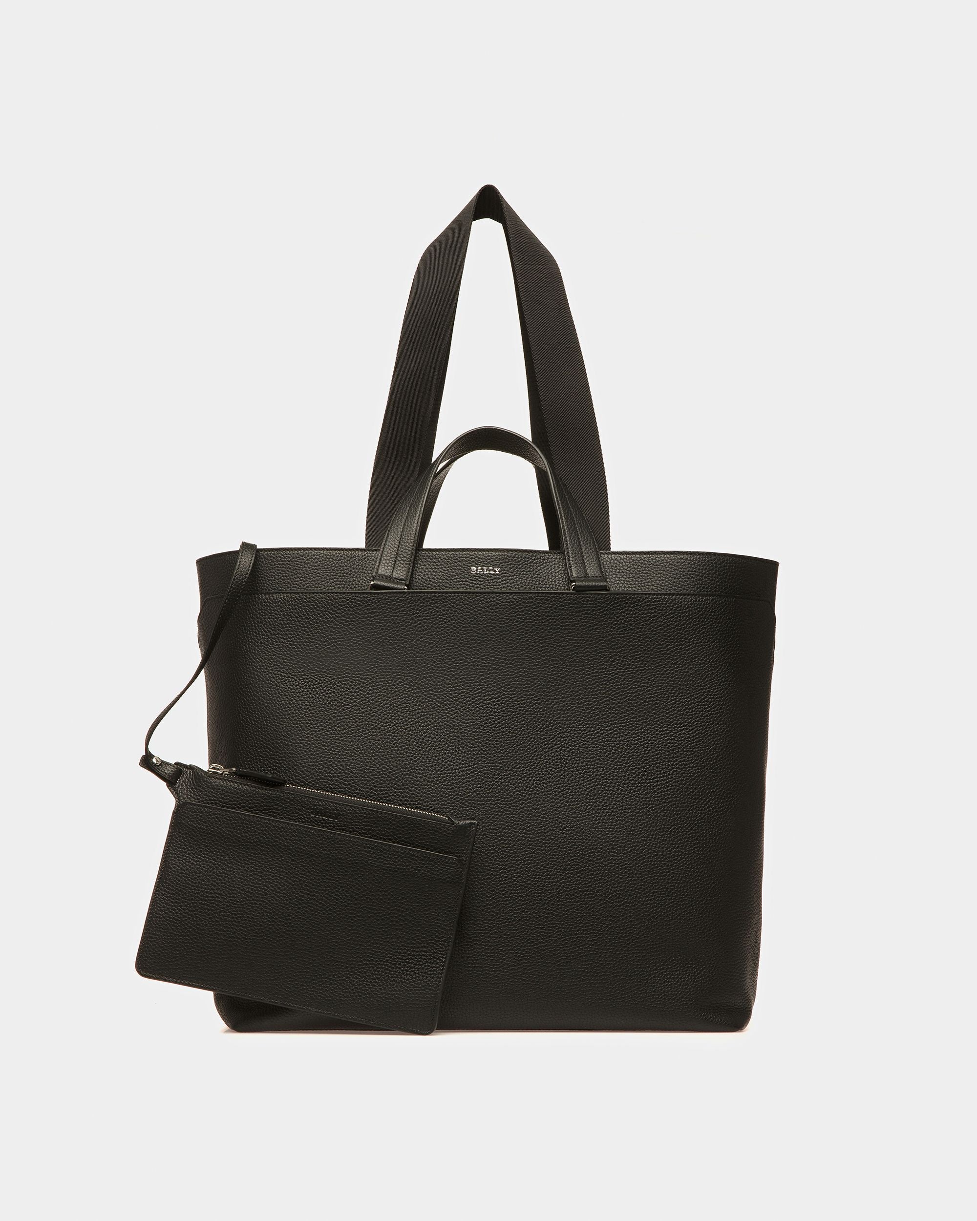 Havid Cabas En Cuir Noir Et Palladium - Homme - Bally - 06