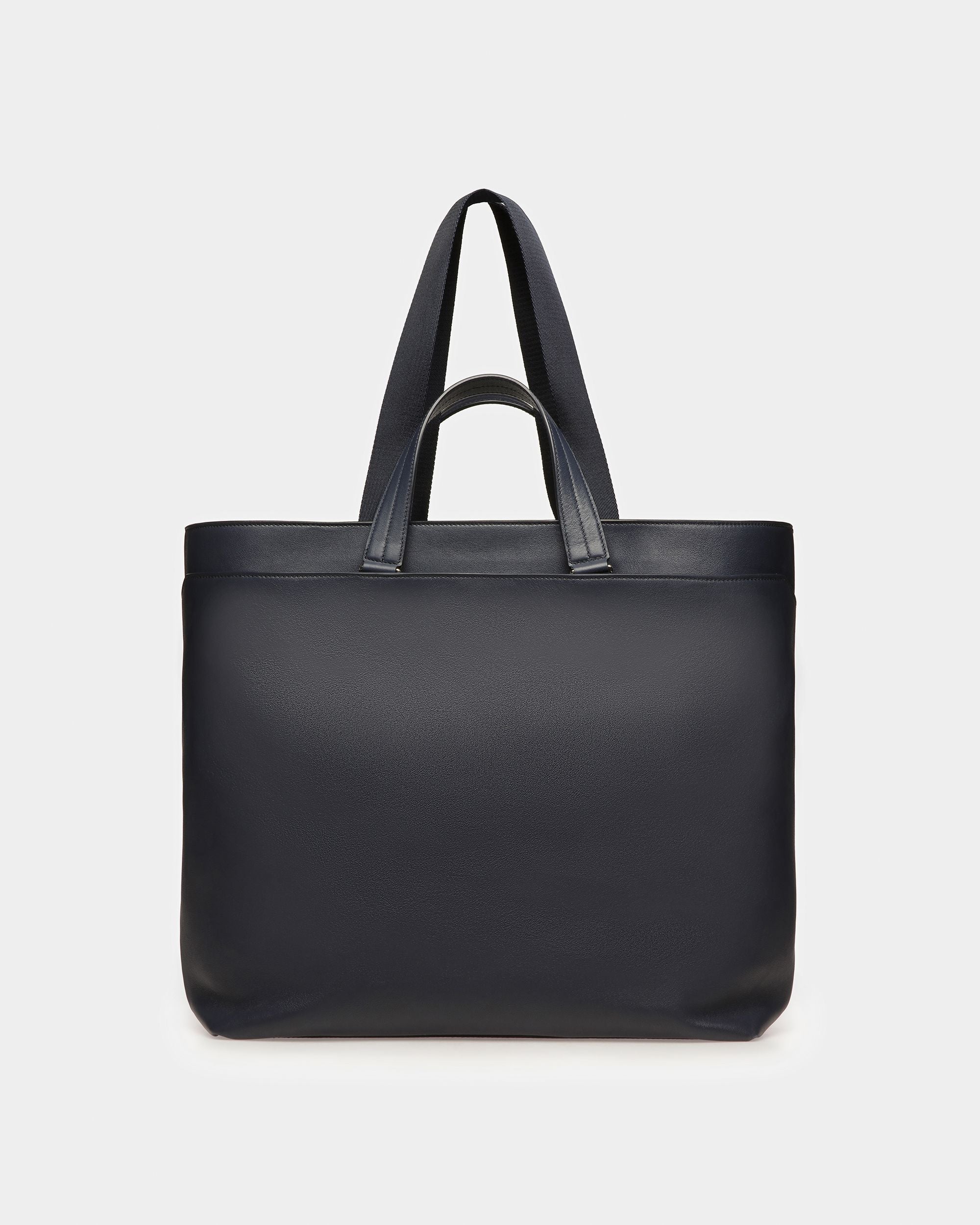 Havid Sac Fourre-Tout En Cuir Bleu Nuit Et Bleu Clair - Homme - Bally - 03
