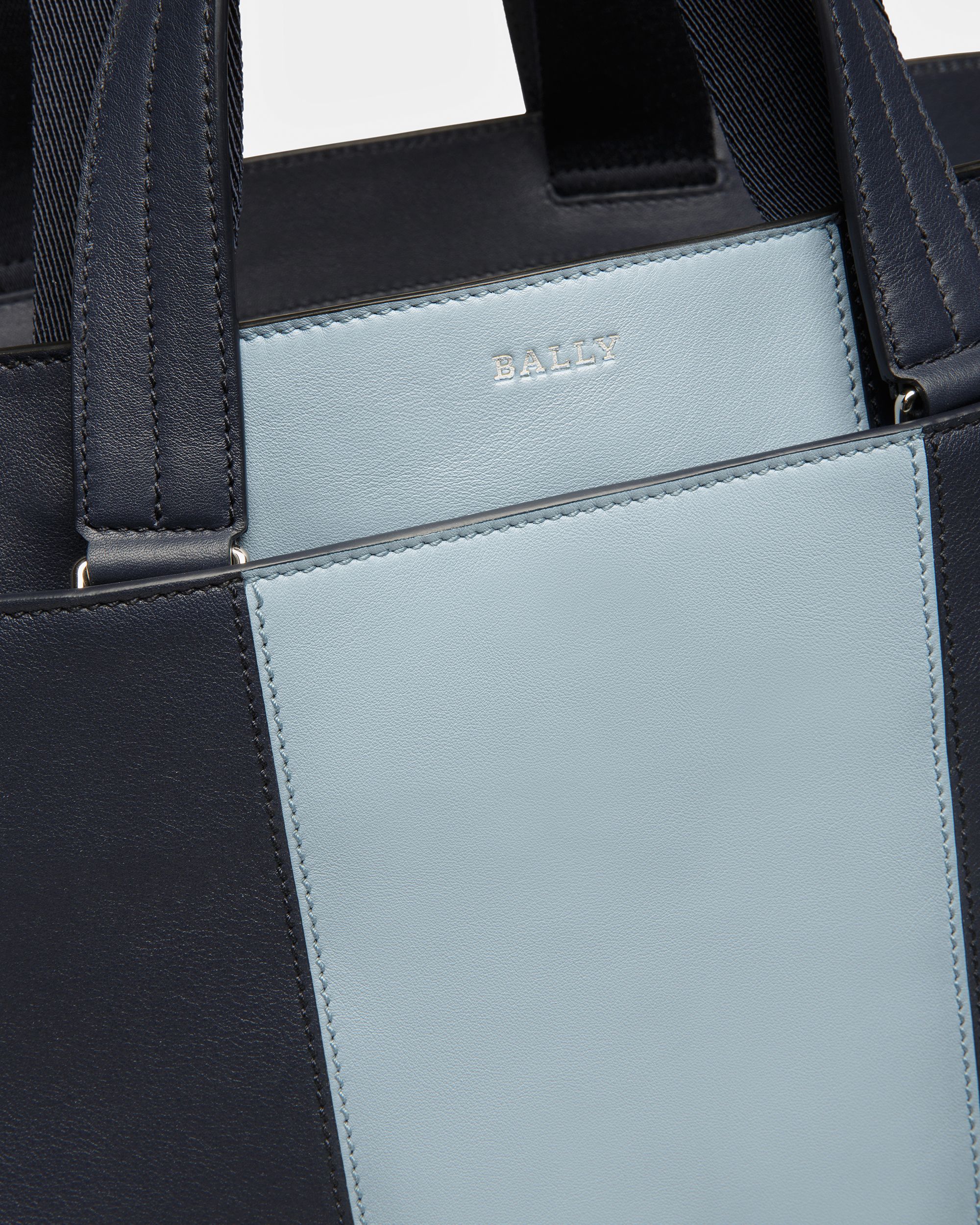 Havid Sac Fourre-Tout En Cuir Bleu Nuit Et Bleu Clair - Homme - Bally - 05