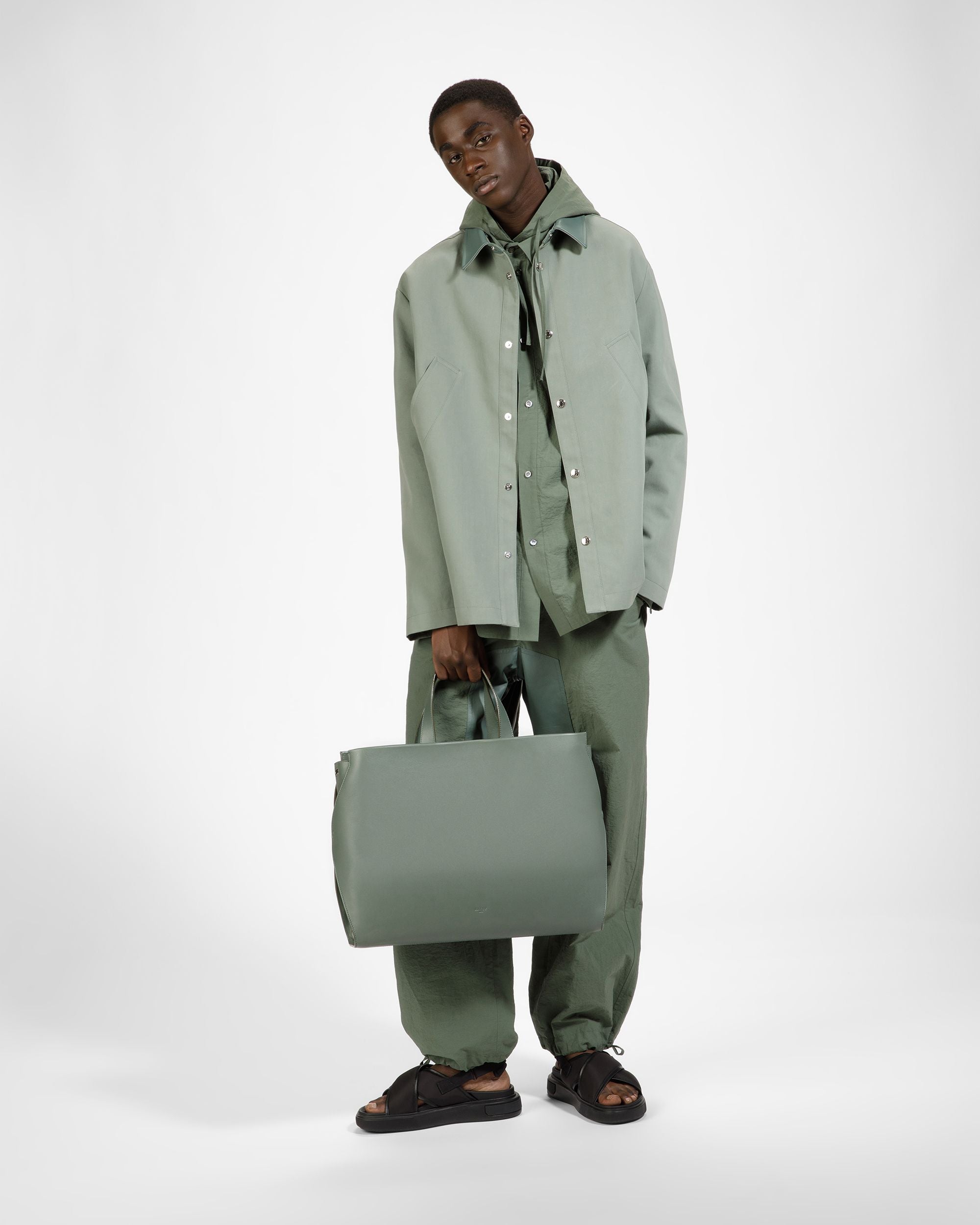 Arbona Sac Fourre-Tout En Cuir Sauge - Homme - Bally - 07
