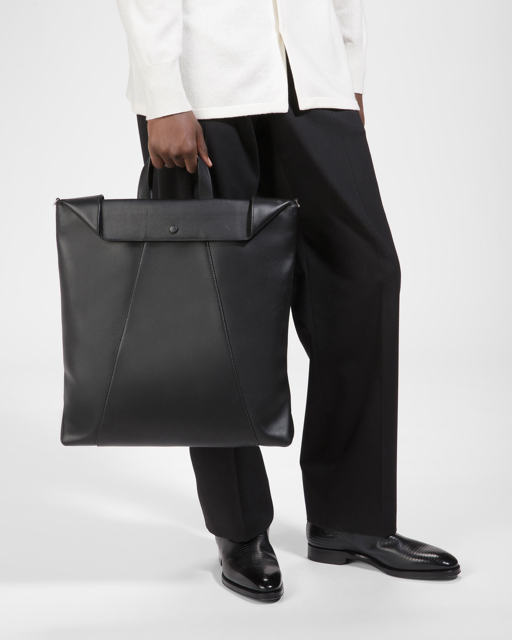 Ashy Fourre-Tout En Cuir Noir - Homme - Bally - 02
