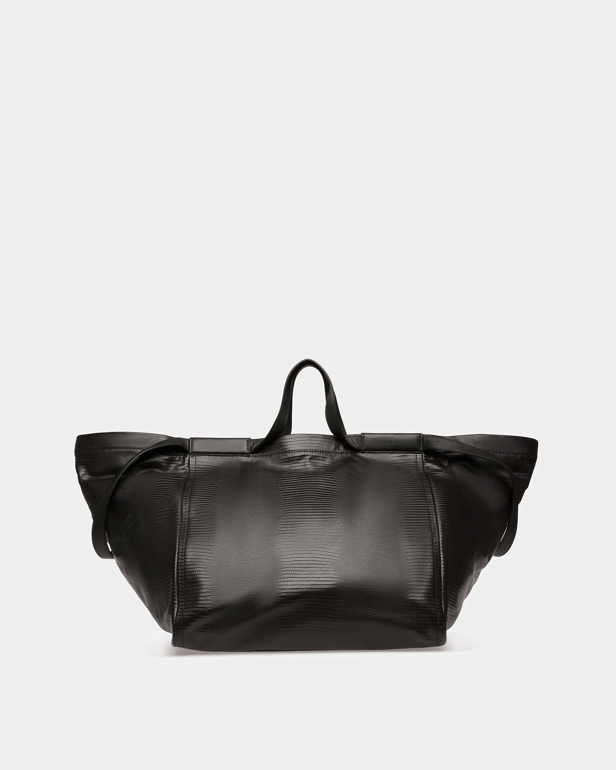 Billboard Fourre-tout En Cuir Noir Et Ruthénium - Homme - Bally - 01