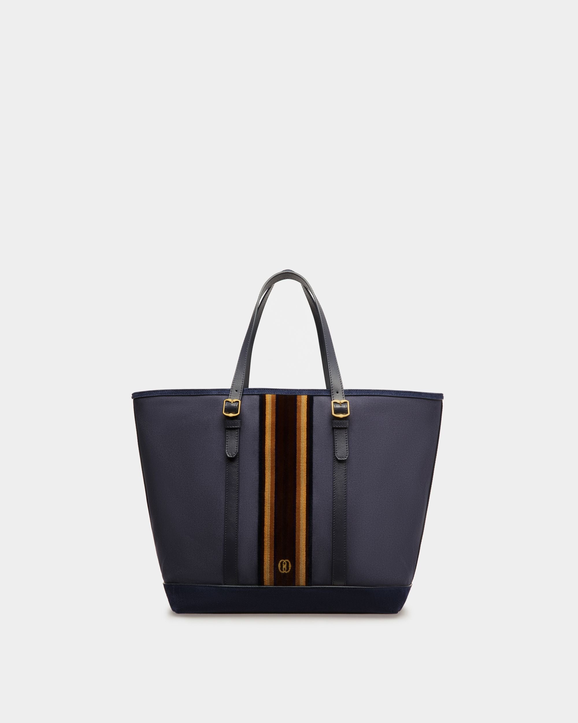Sac cabas Gare En tissu bleu marine - Homme - Bally - 01