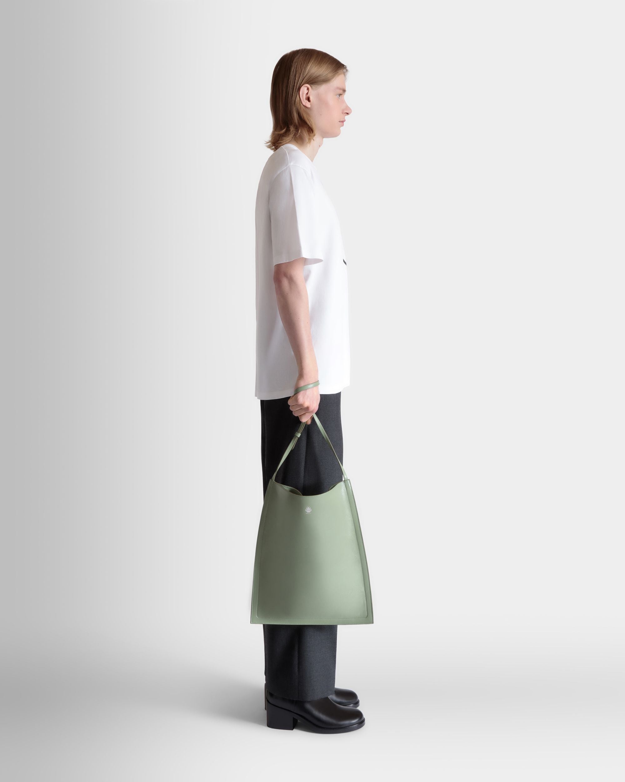 Sac Cabas Beckett En Cuir Olive Green - Homme - Bally - 02