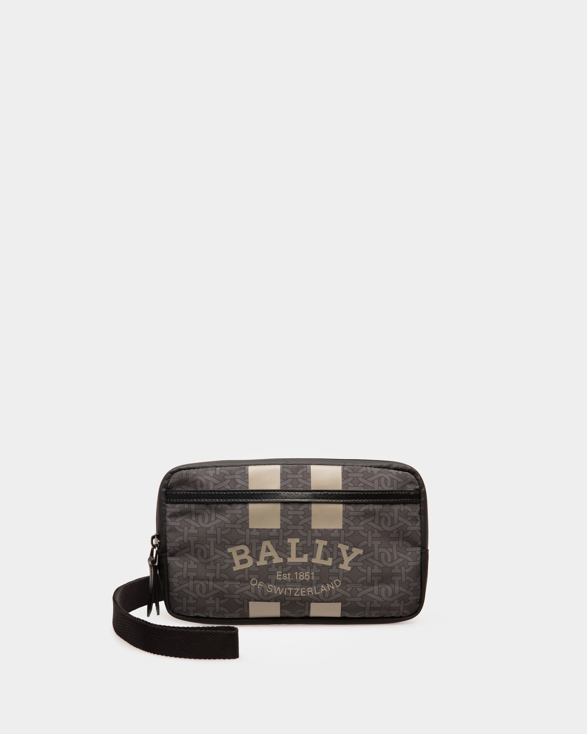 Sac À Dos Plat Bally Escape En Nylon Et Tissu Noir Et Marron - Homme - Bally - 02