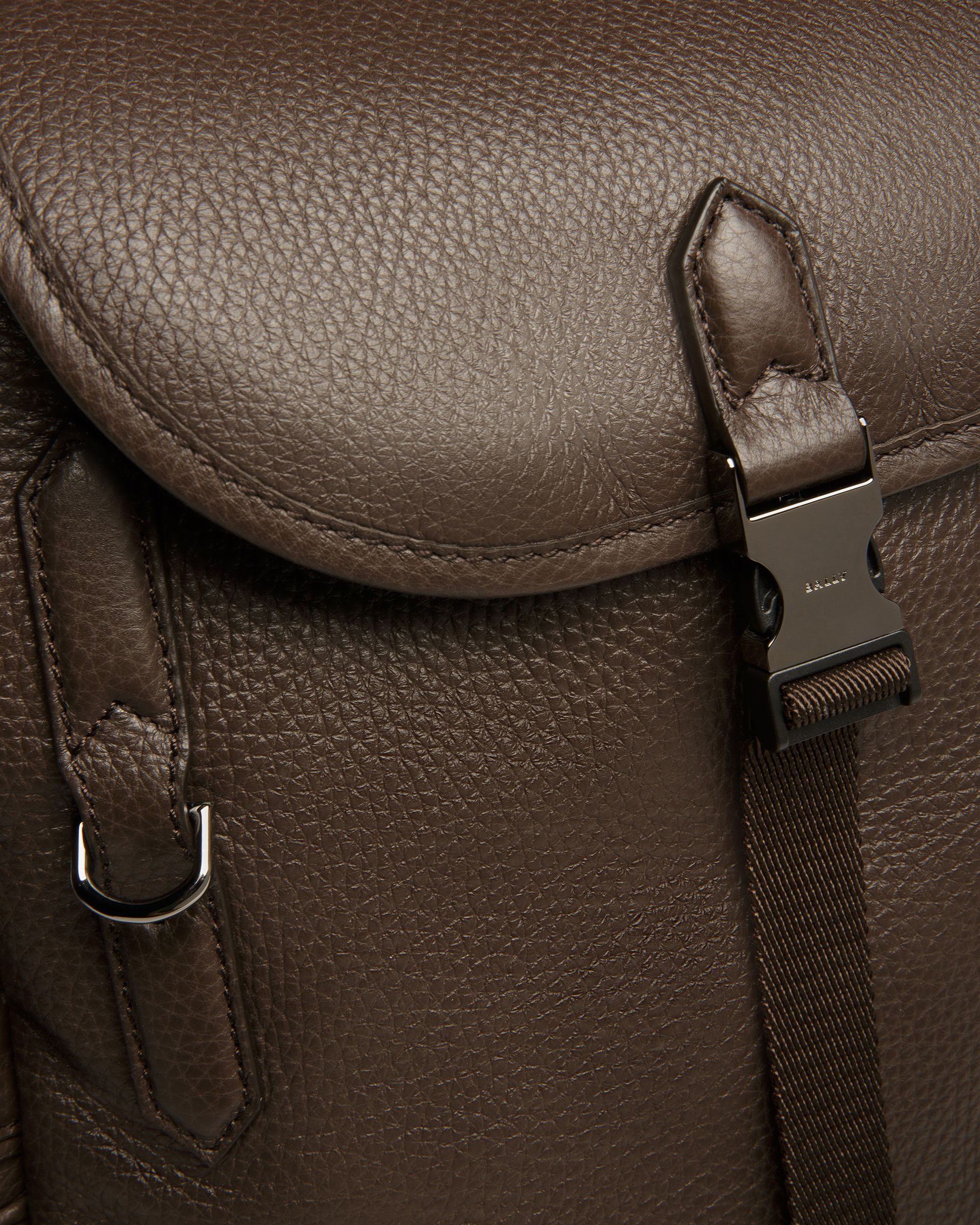 Cliford Sac À Dos En Cuir Brun Ébène - Homme - Bally - 05