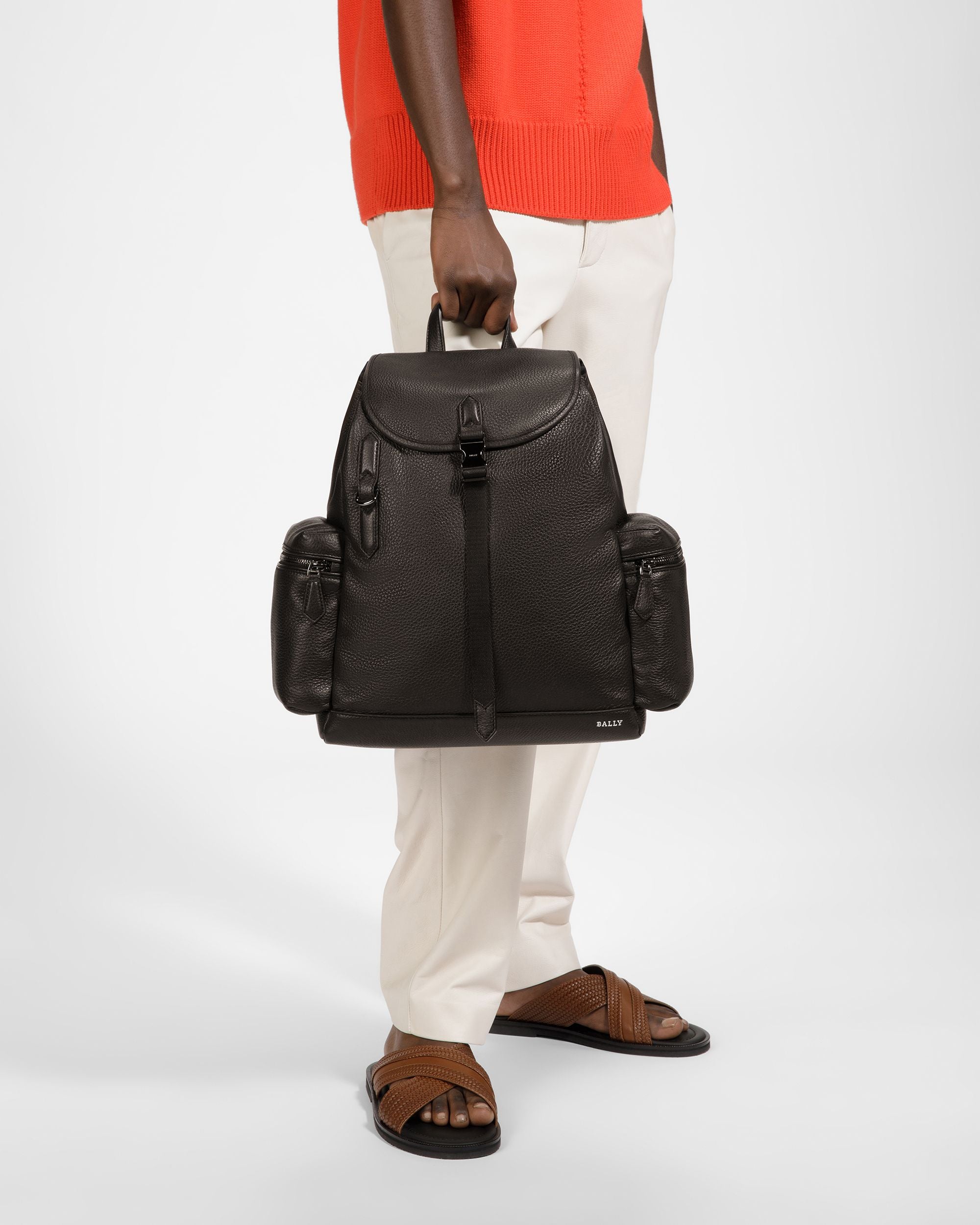 Cliford Sac À Dos En Cuir Noir - Homme - Bally - 02