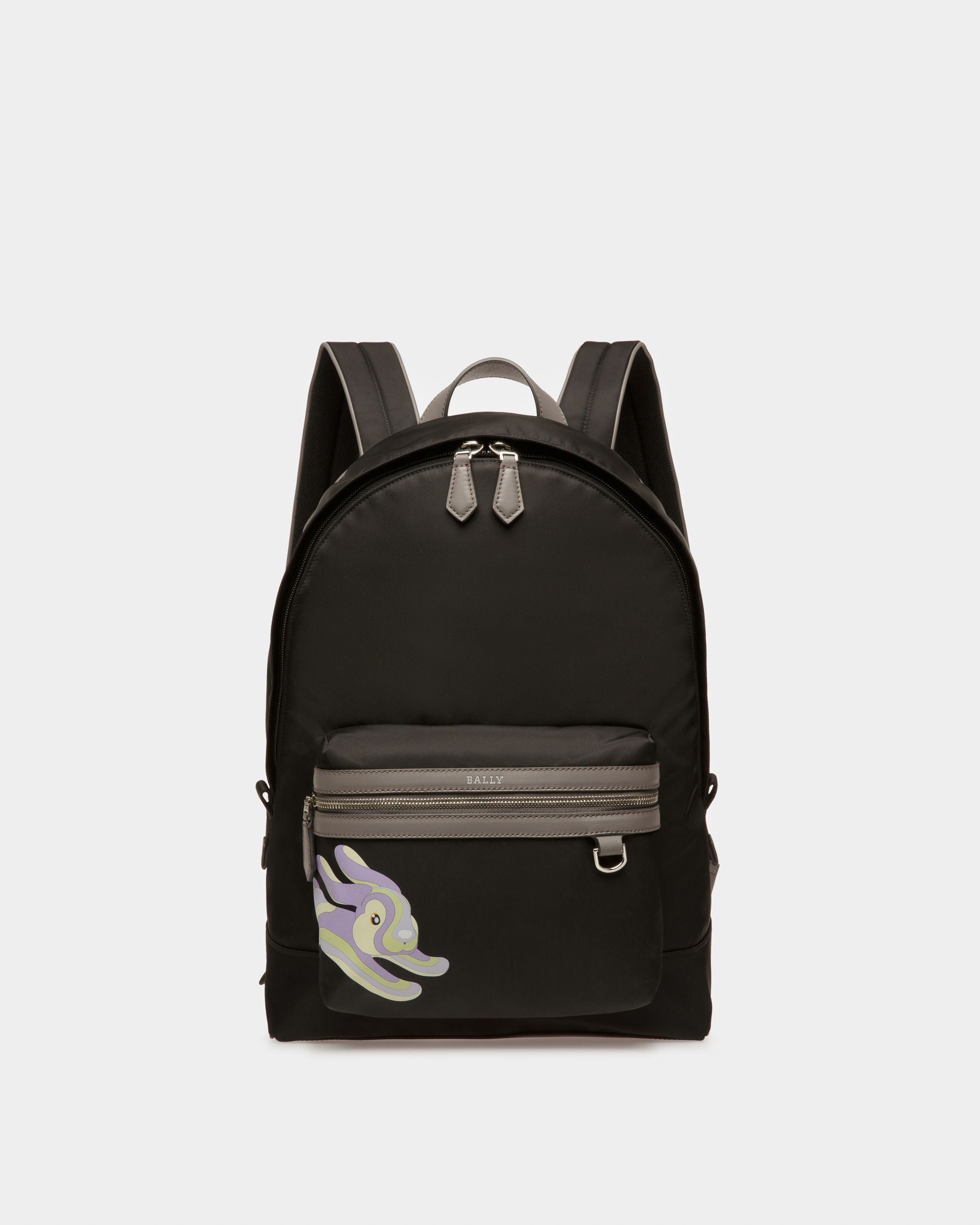 Harper Sac À Dos Noir En Cuir Et Nylon - Homme - Bally - 01