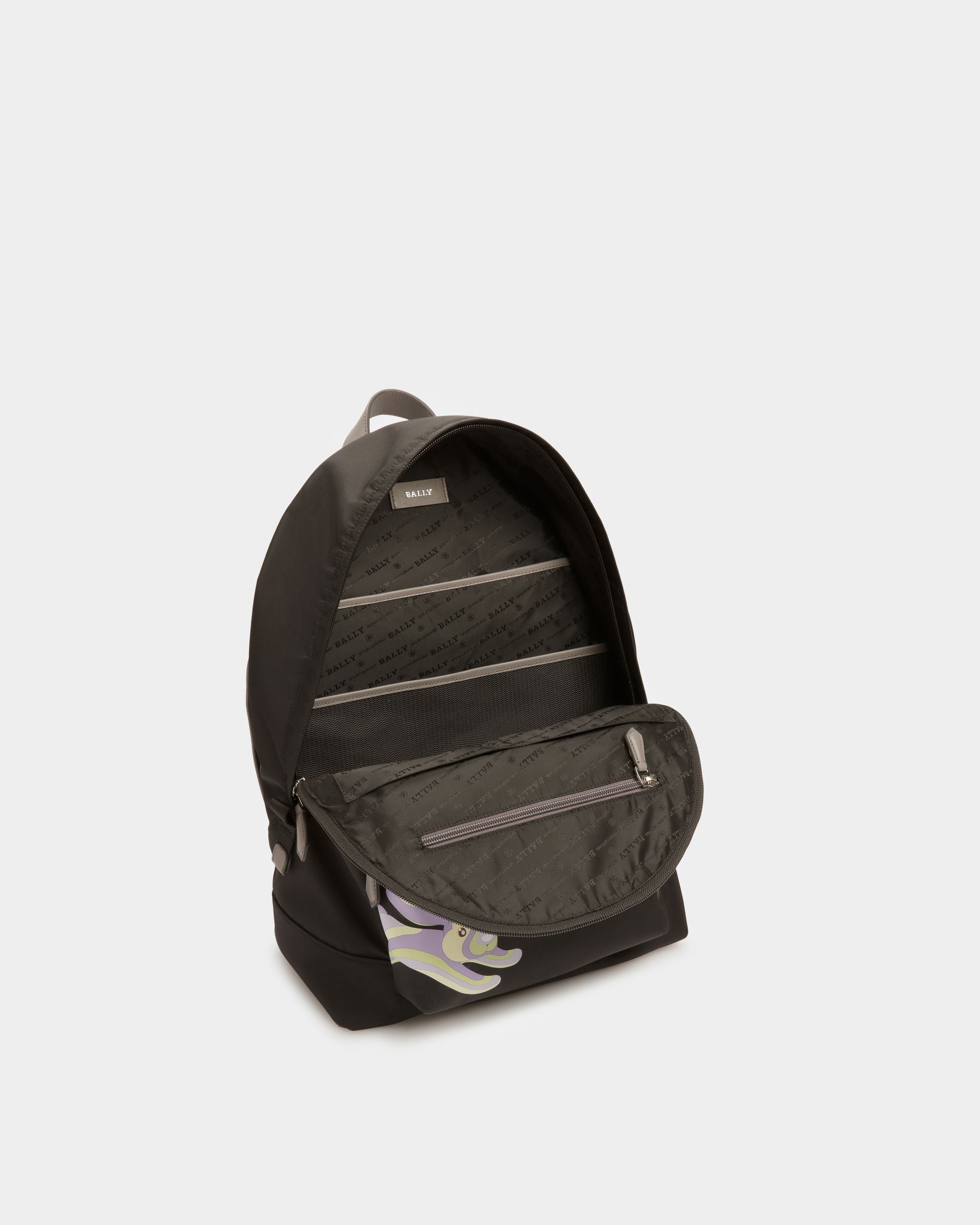 Harper Sac À Dos Noir En Cuir Et Nylon - Homme - Bally - 02