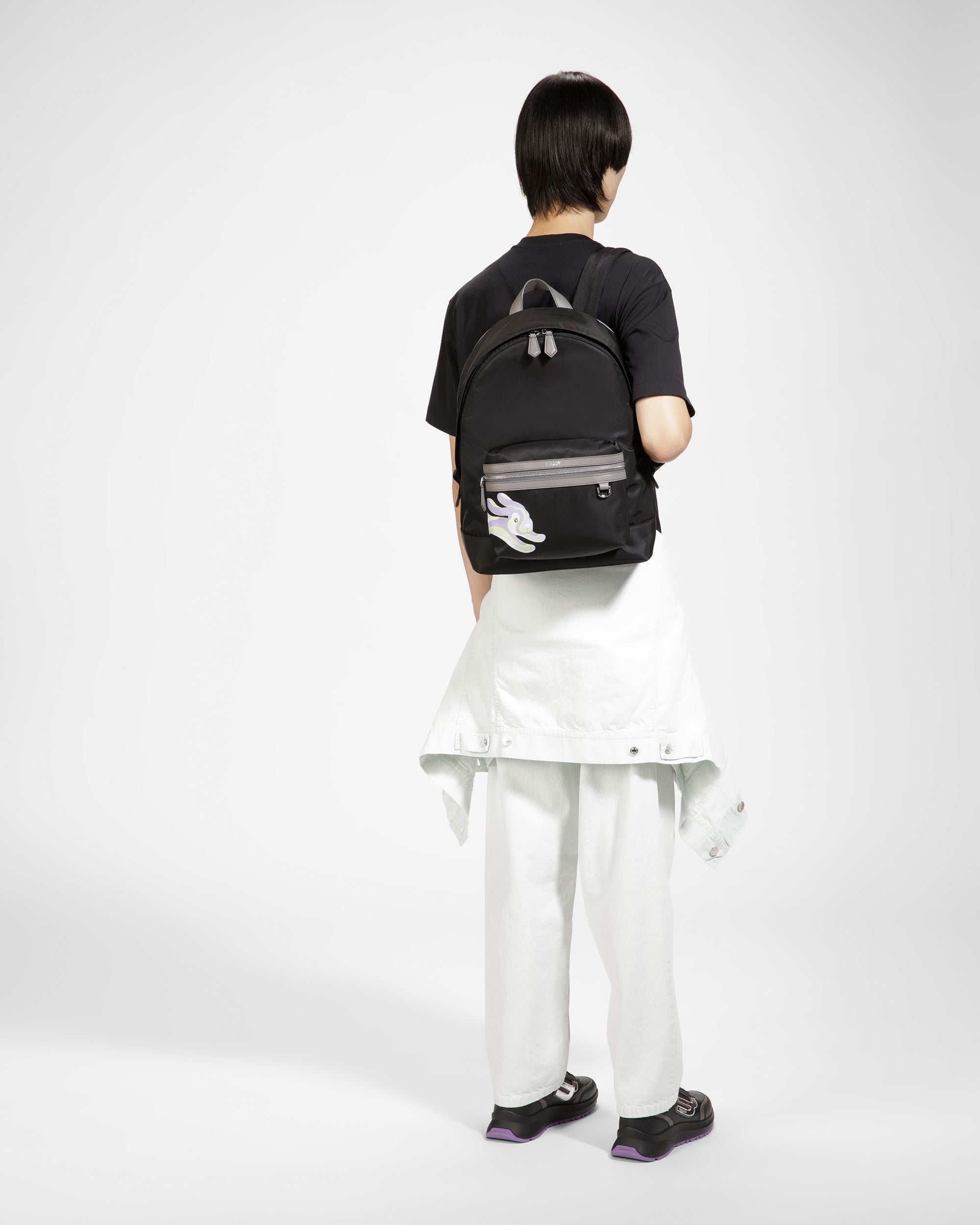 Harper Sac À Dos Noir En Cuir Et Nylon - Homme - Bally - 04