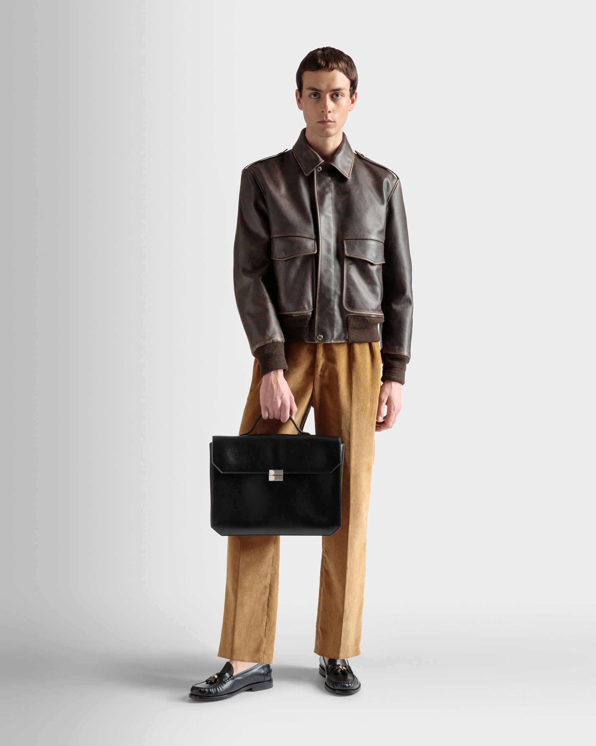 Sac business Banque En cuir noir - Homme - Bally - 02
