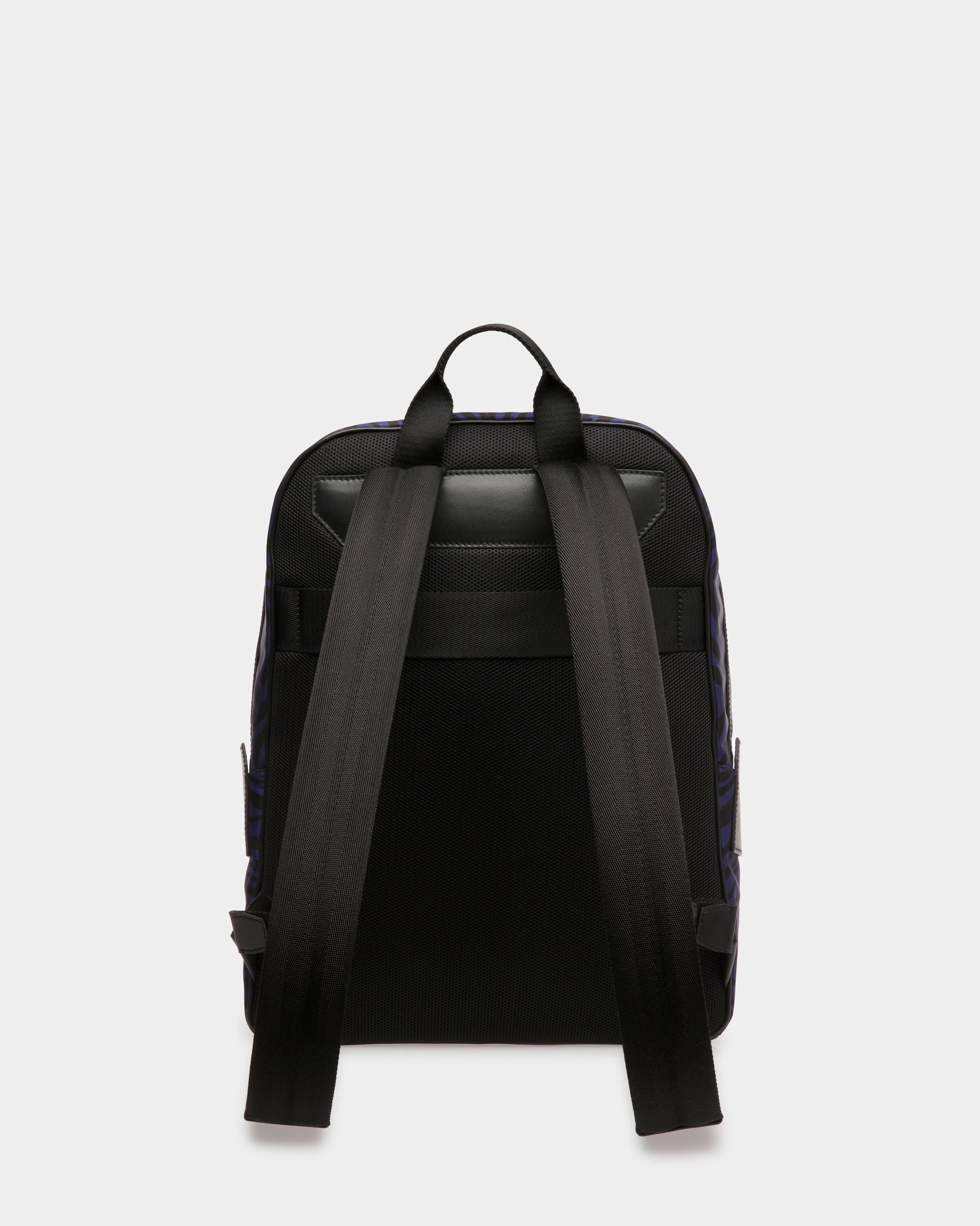 Sac À Dos Zebra Crossing En Tissu Et Nylon Bleu Marine Et Noir - Homme - Bally - 03