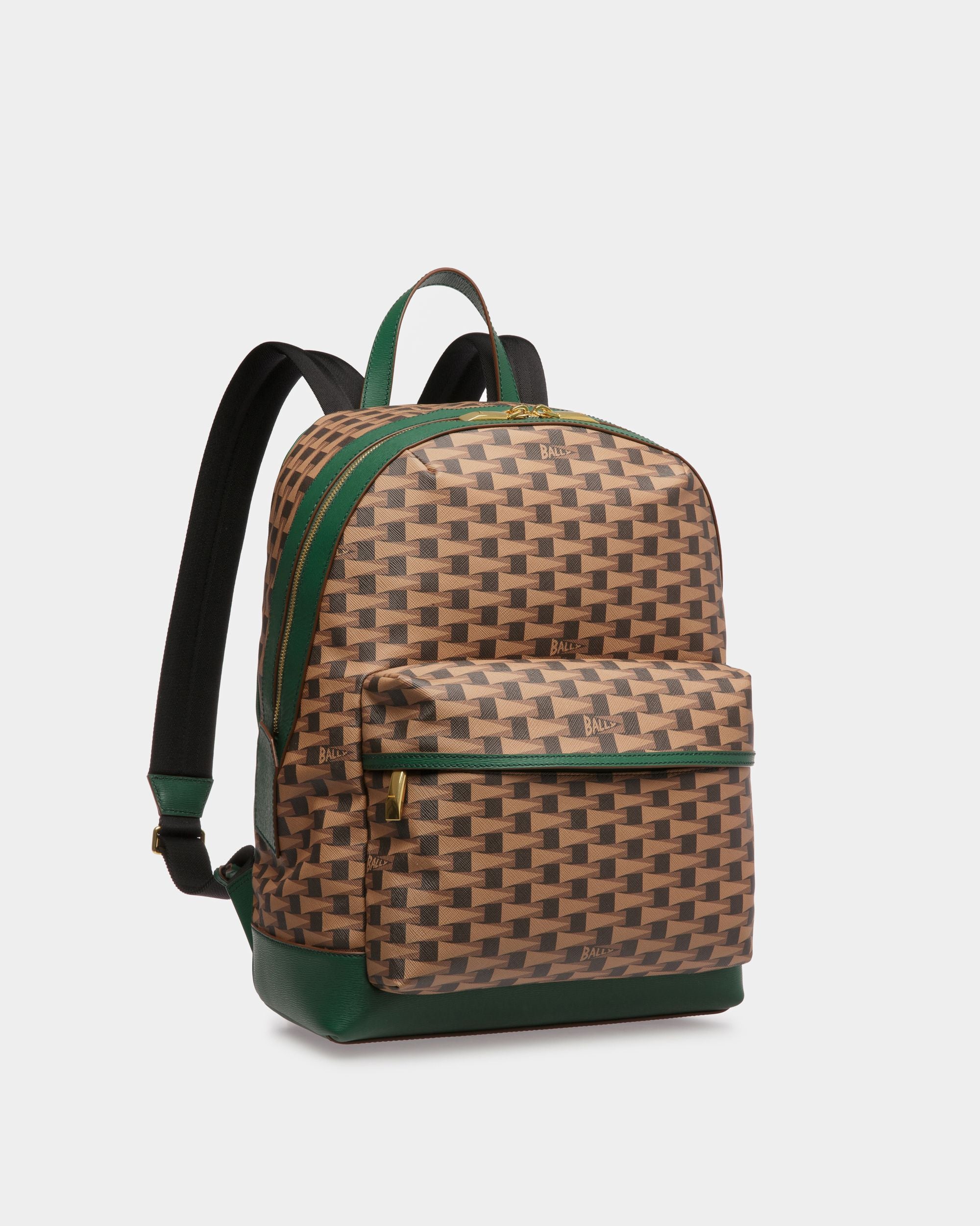 Sac à dos Pennant En cuir et TPU couleur désert et kaki - Homme - Bally - 03