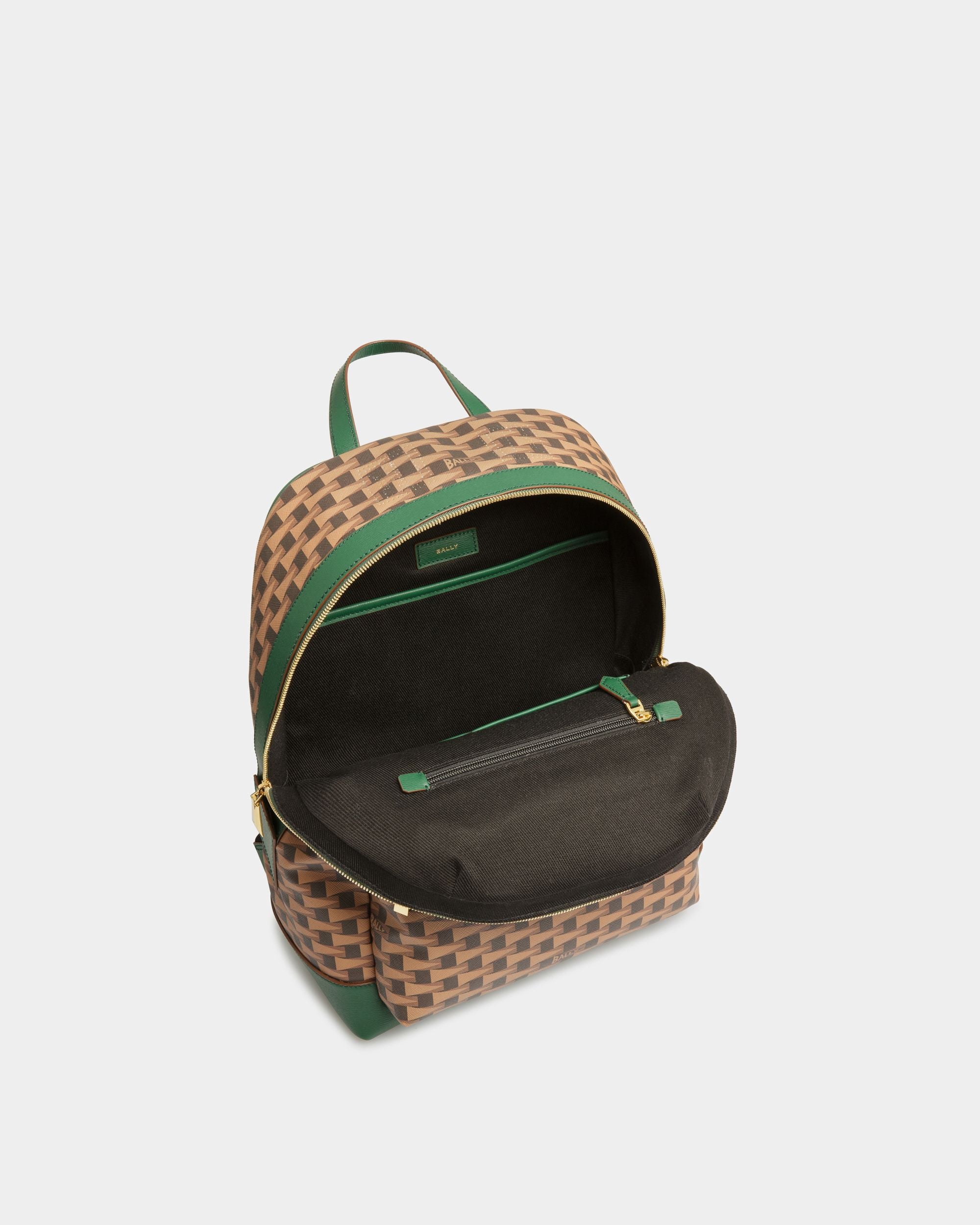 Sac à dos Pennant En cuir et TPU couleur désert et kaki - Homme - Bally - 04