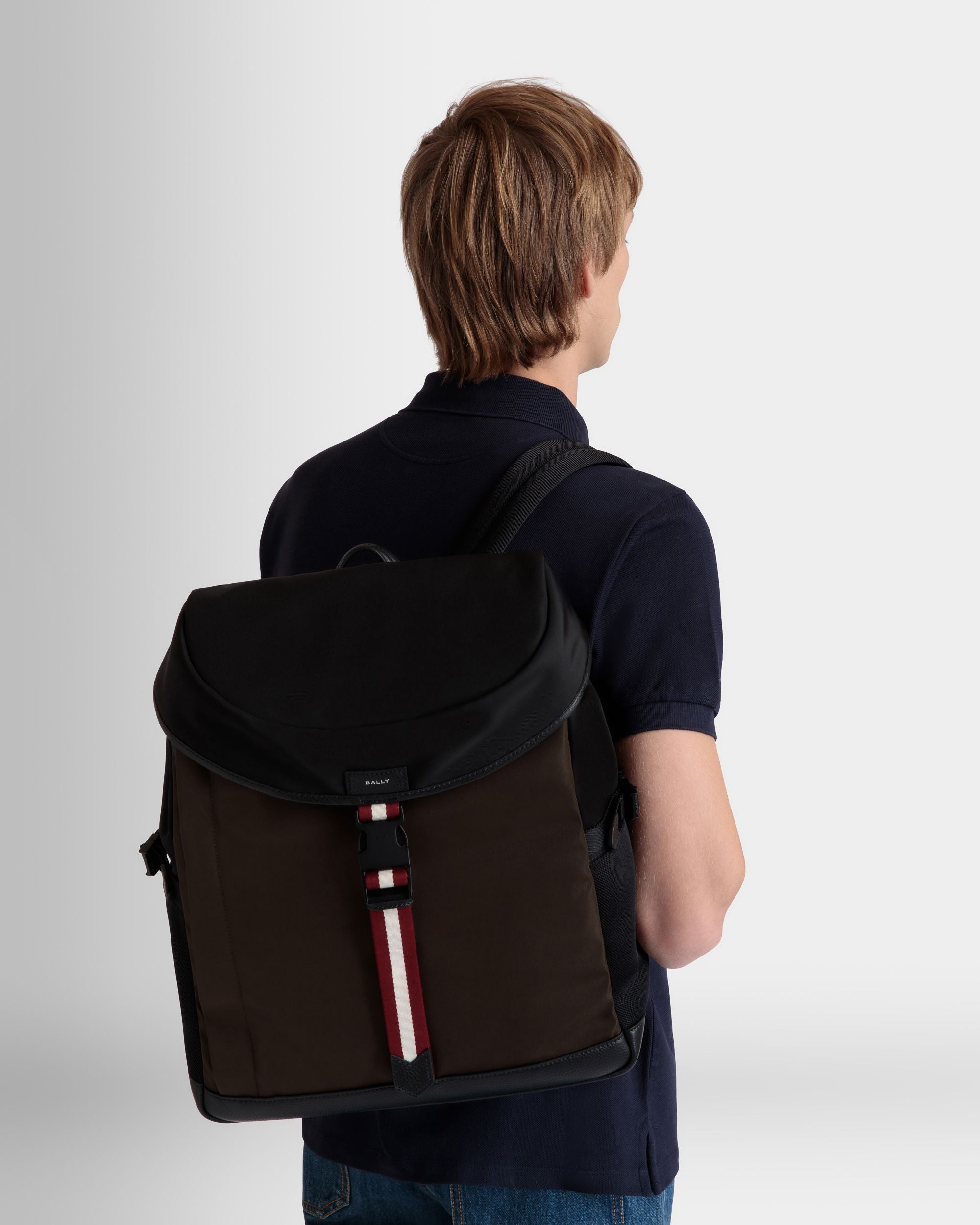 Sac À Dos Code En Nylon Military Green Et Noir - Homme - Bally - 02