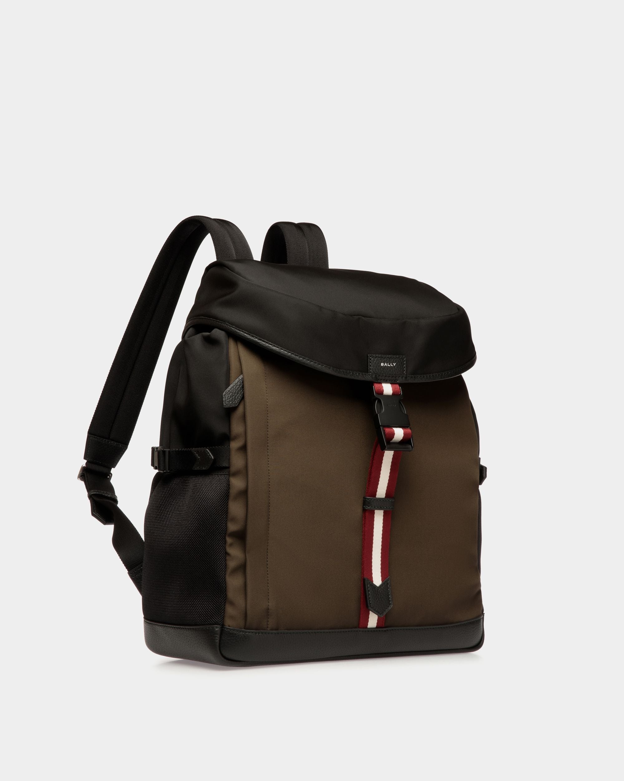 Sac À Dos Code En Nylon Military Green Et Noir - Homme - Bally - 04