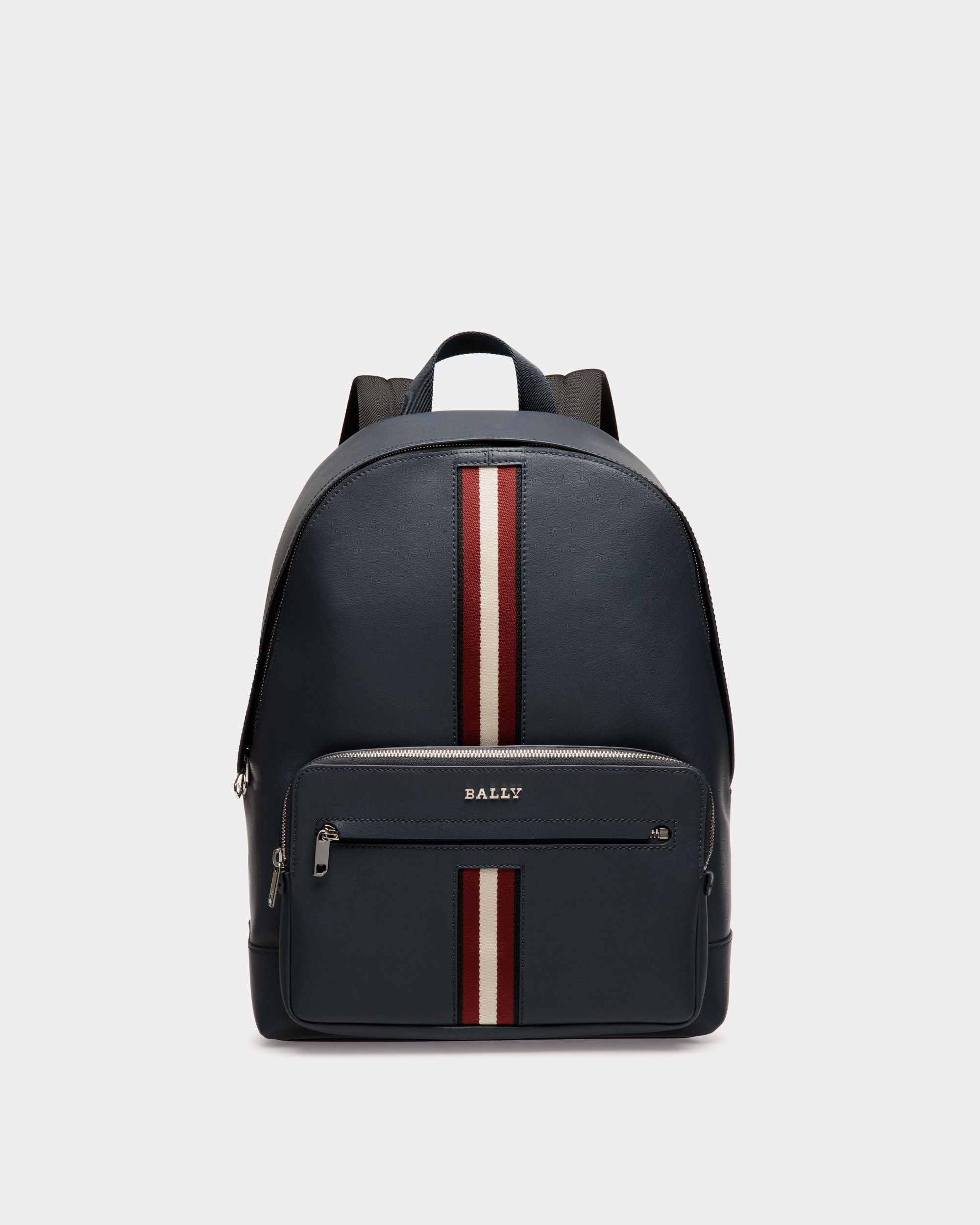 Backpack In Blue Leather - Homme - Bally - 01