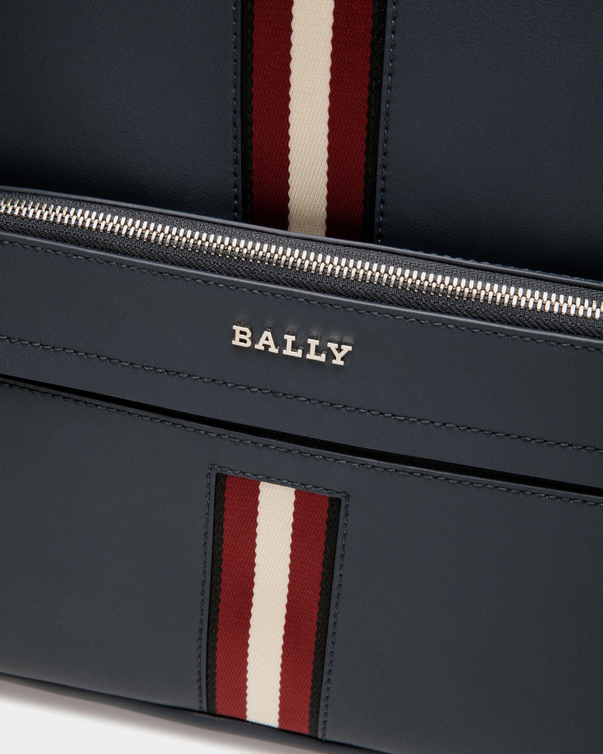Backpack In Blue Leather - Homme - Bally - 05