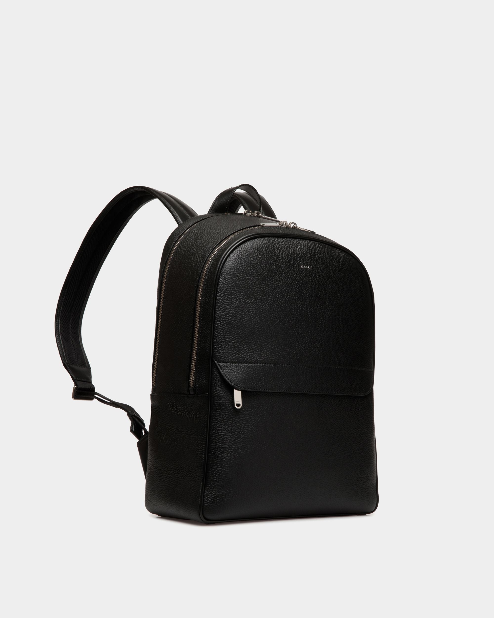Oeden Backpack In Black Leather - Homme - Bally - 03