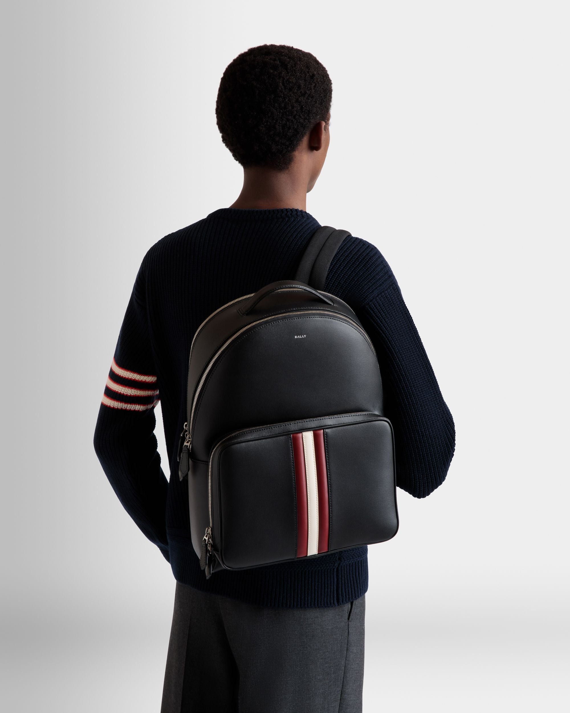 Sac À Dos Mythos En Cuir Recyclé Noir - Homme - Bally - 02