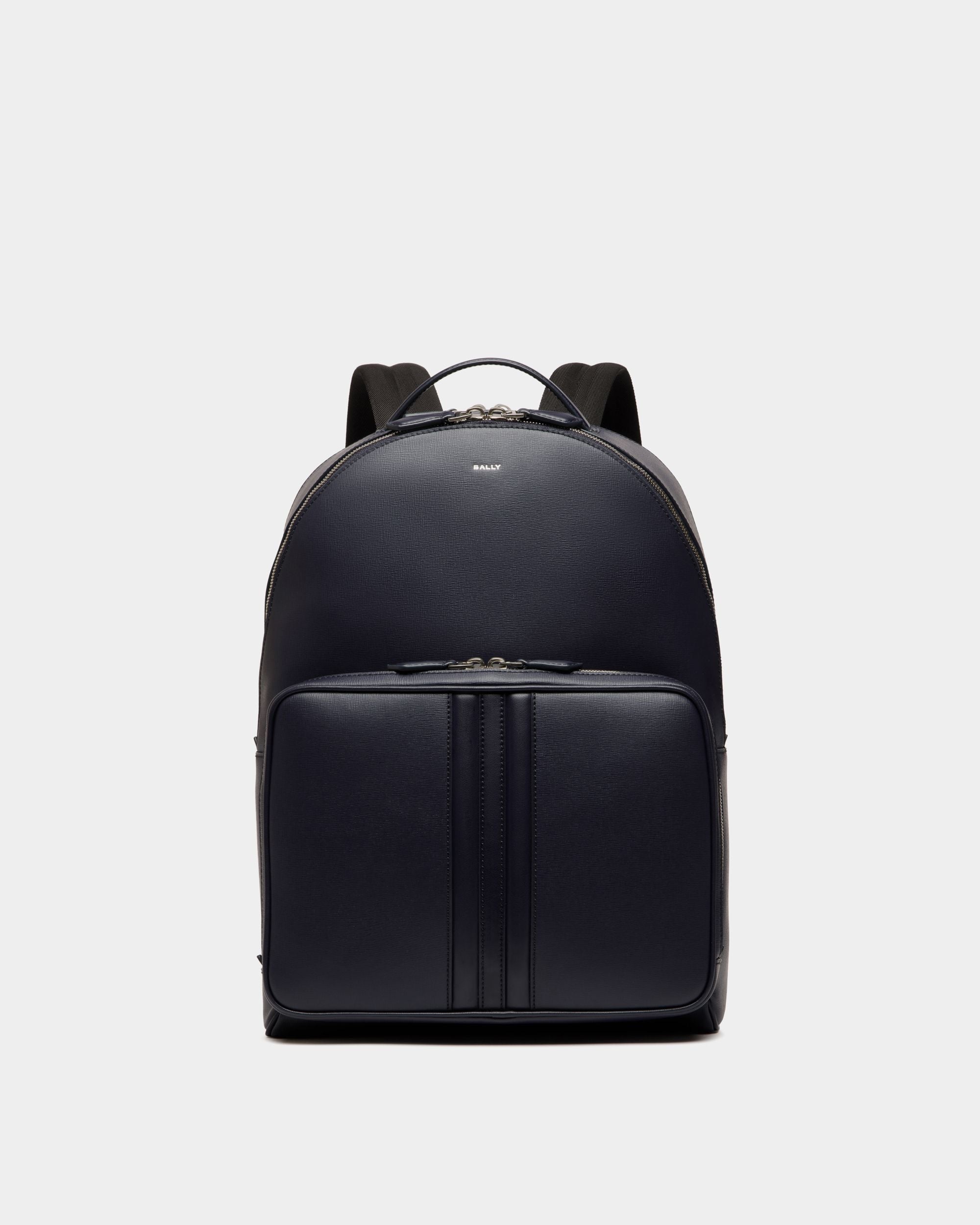 Sac À Dos Mythos En Cuir Recyclé Navy Blue - Homme - Bally - 01