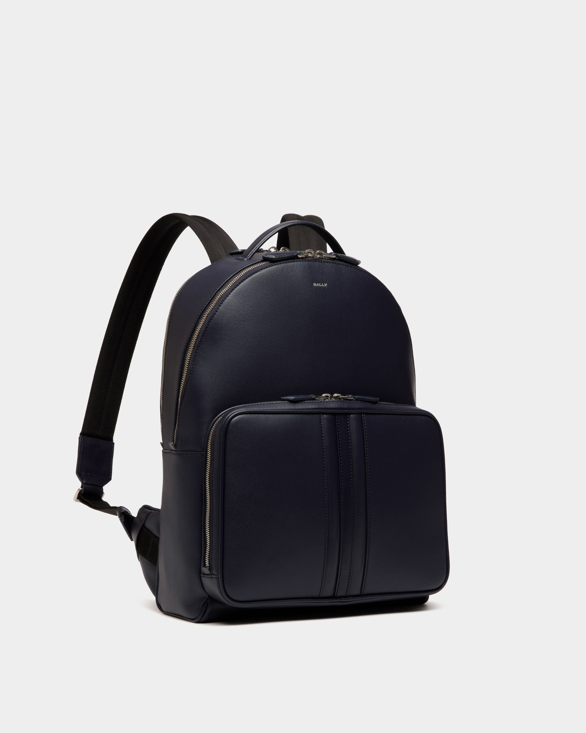 Sac À Dos Mythos En Cuir Recyclé Navy Blue - Homme - Bally - 04