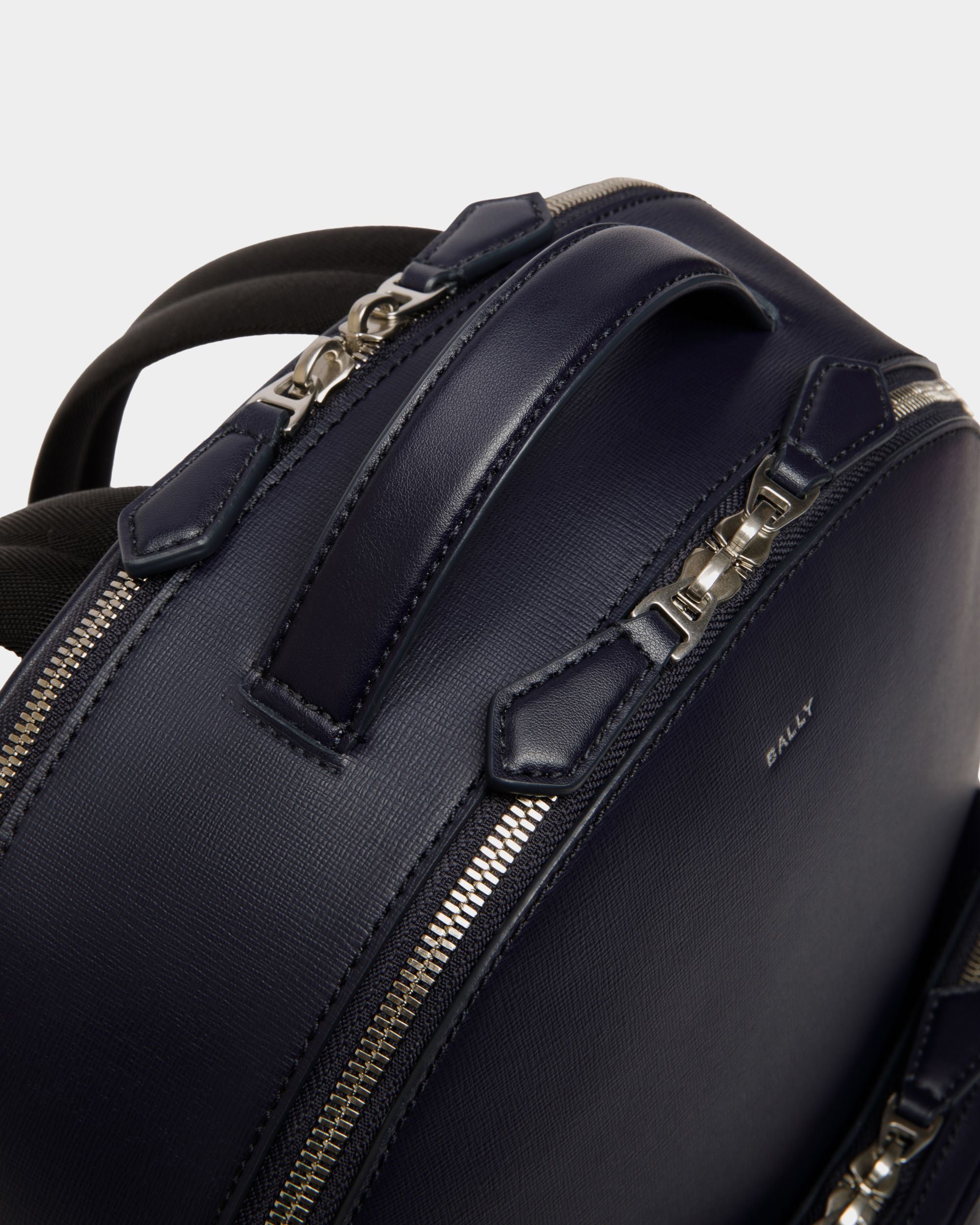 Sac À Dos Mythos En Cuir Recyclé Navy Blue - Homme - Bally - 05