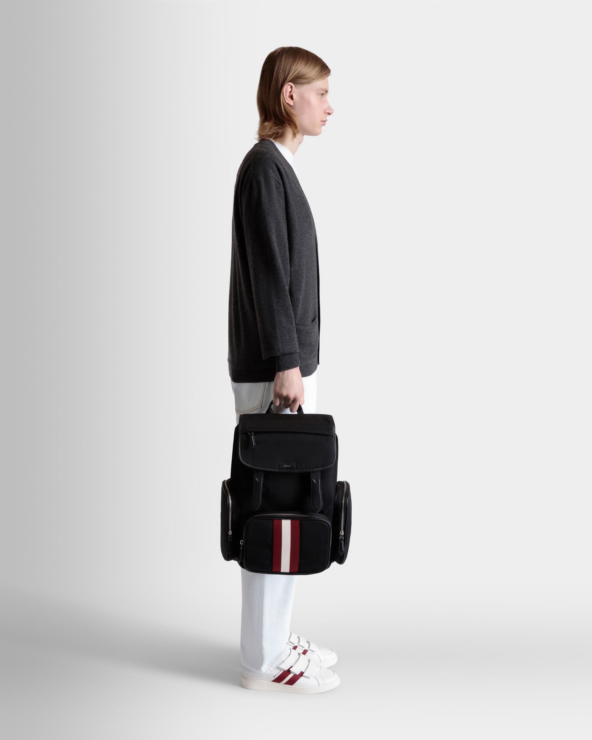 Sac À Dos Code En Nylon Noir - Homme - Bally - 02