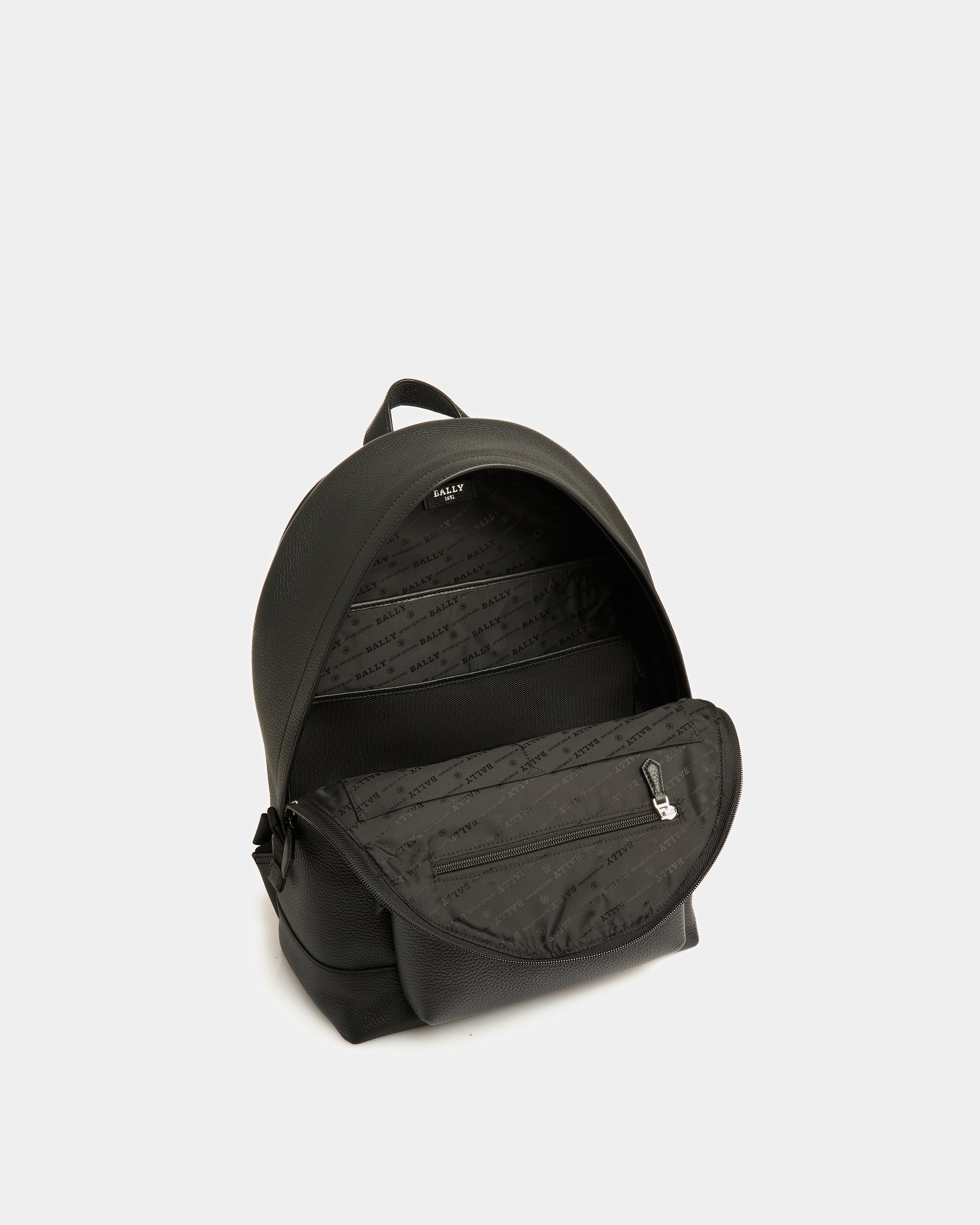 Harper Sac À Dos En Cuir Noir - Homme - Bally - 02