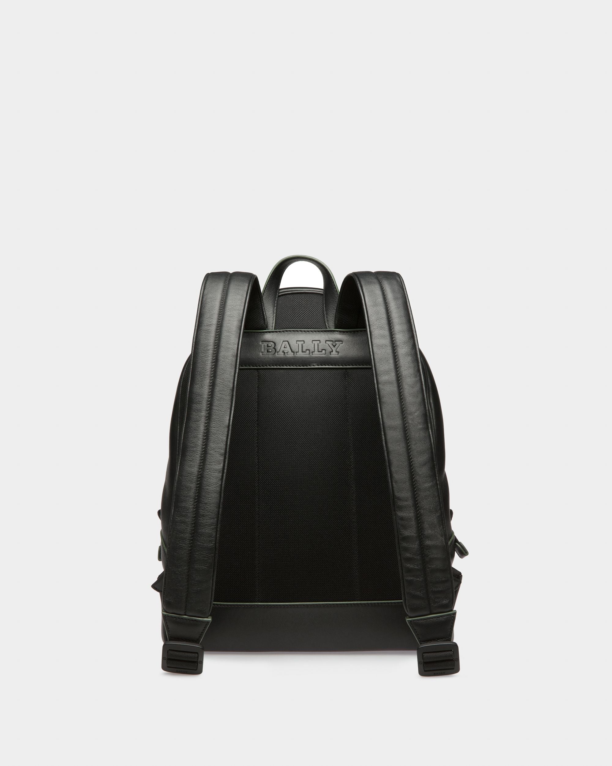 Harper Sac À Dos En Cuir Noir Et Vert - Homme - Bally - 02