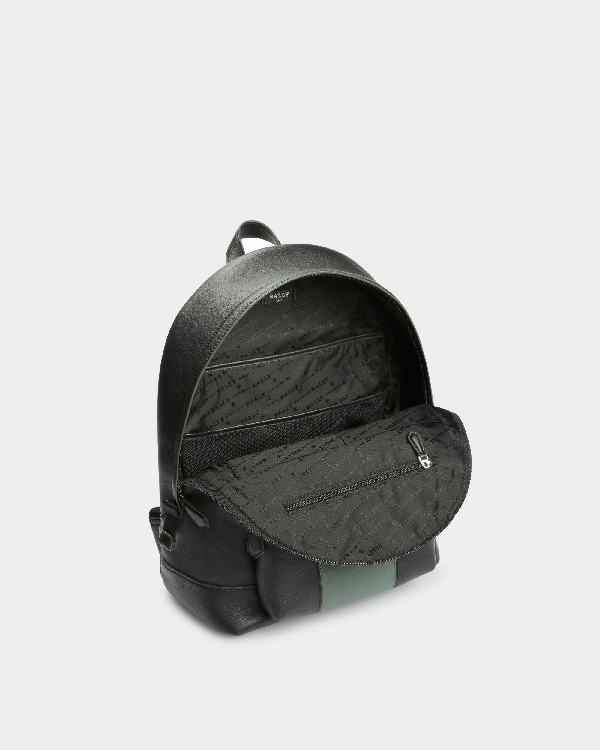Harper Sac À Dos En Cuir Noir Et Vert - Homme - Bally - 04