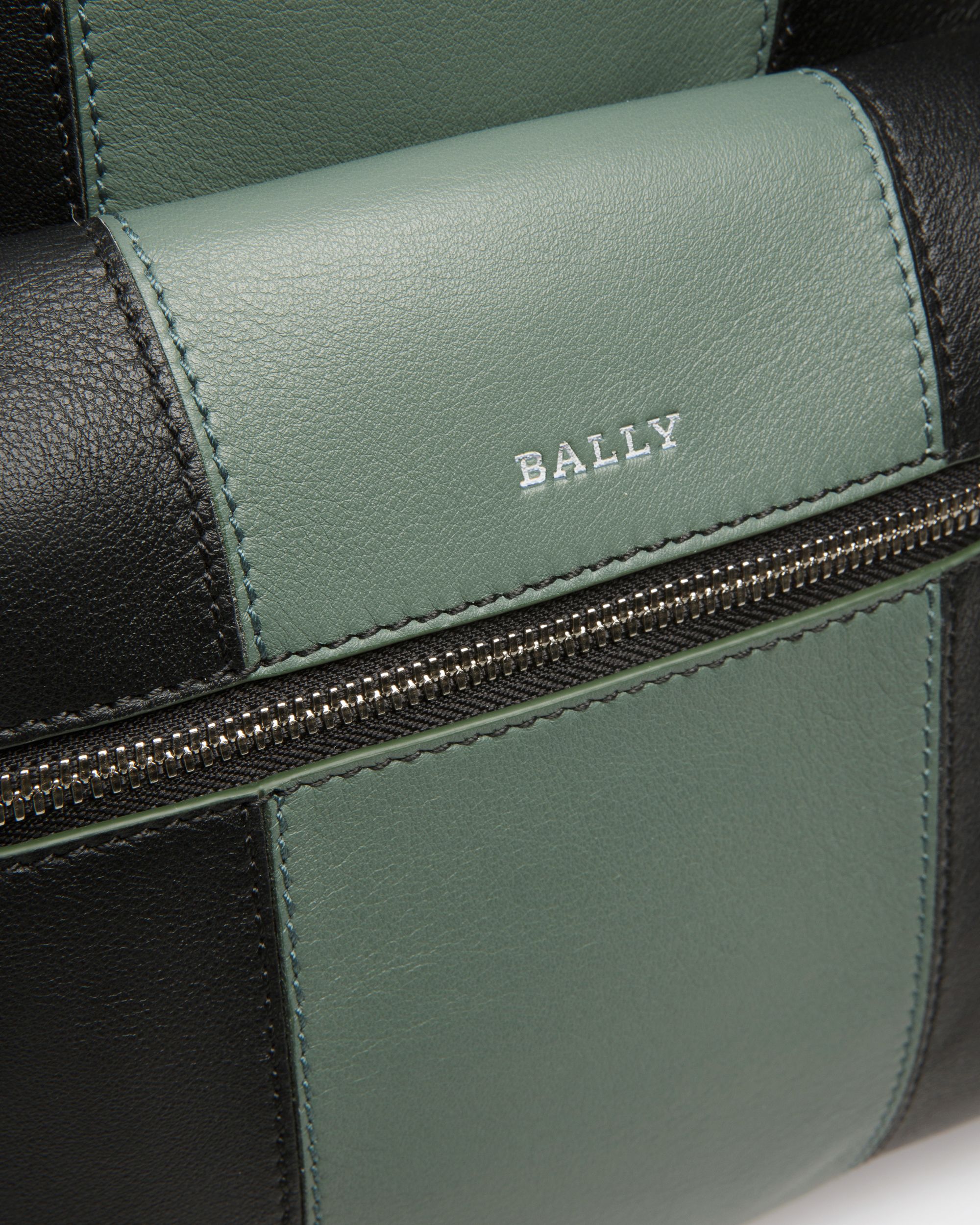 Harper Sac À Dos En Cuir Noir Et Vert - Homme - Bally - 05