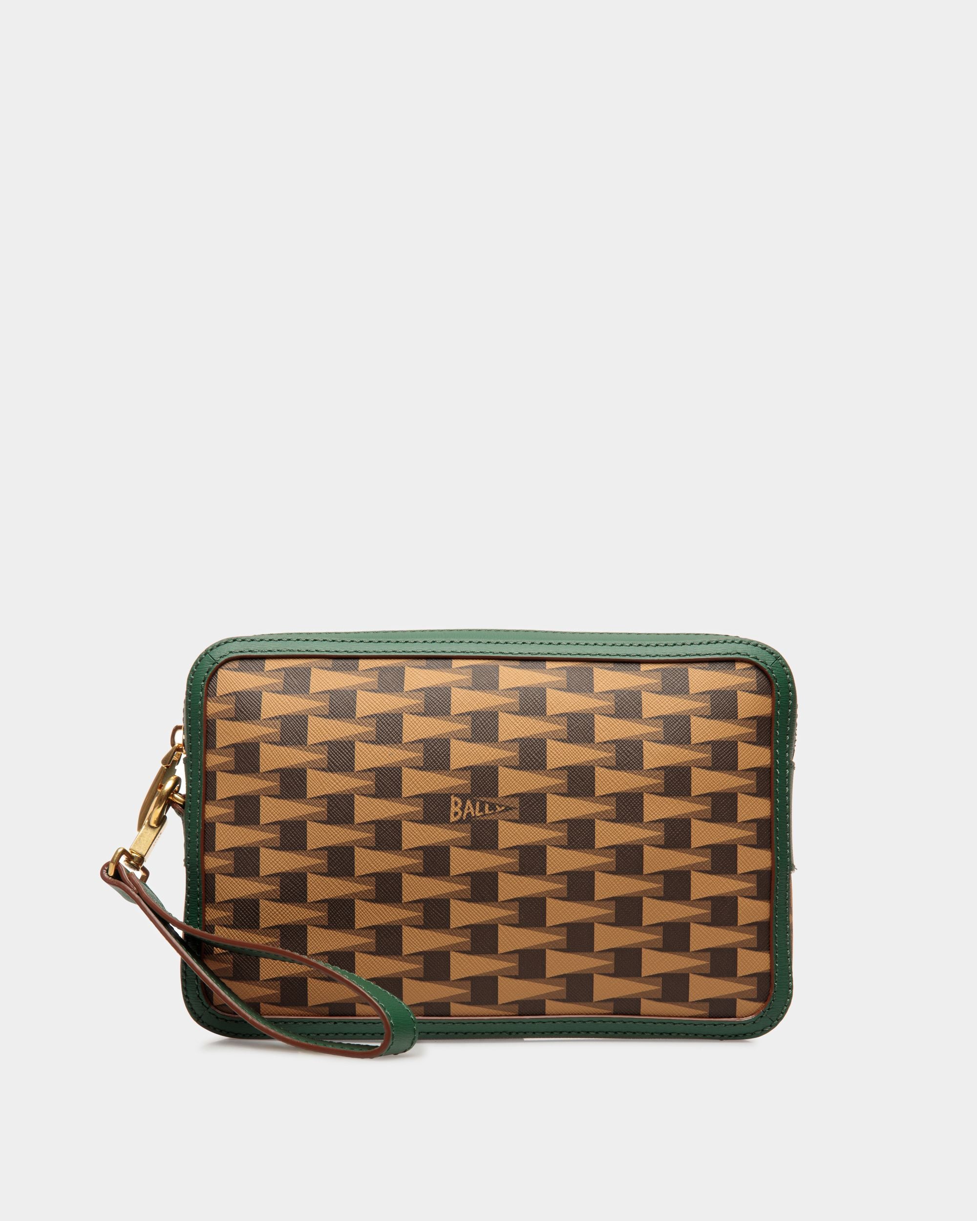 Pochette Pennant En cuir et TPU couleur désert et Kelly Green - Homme - Bally - 01