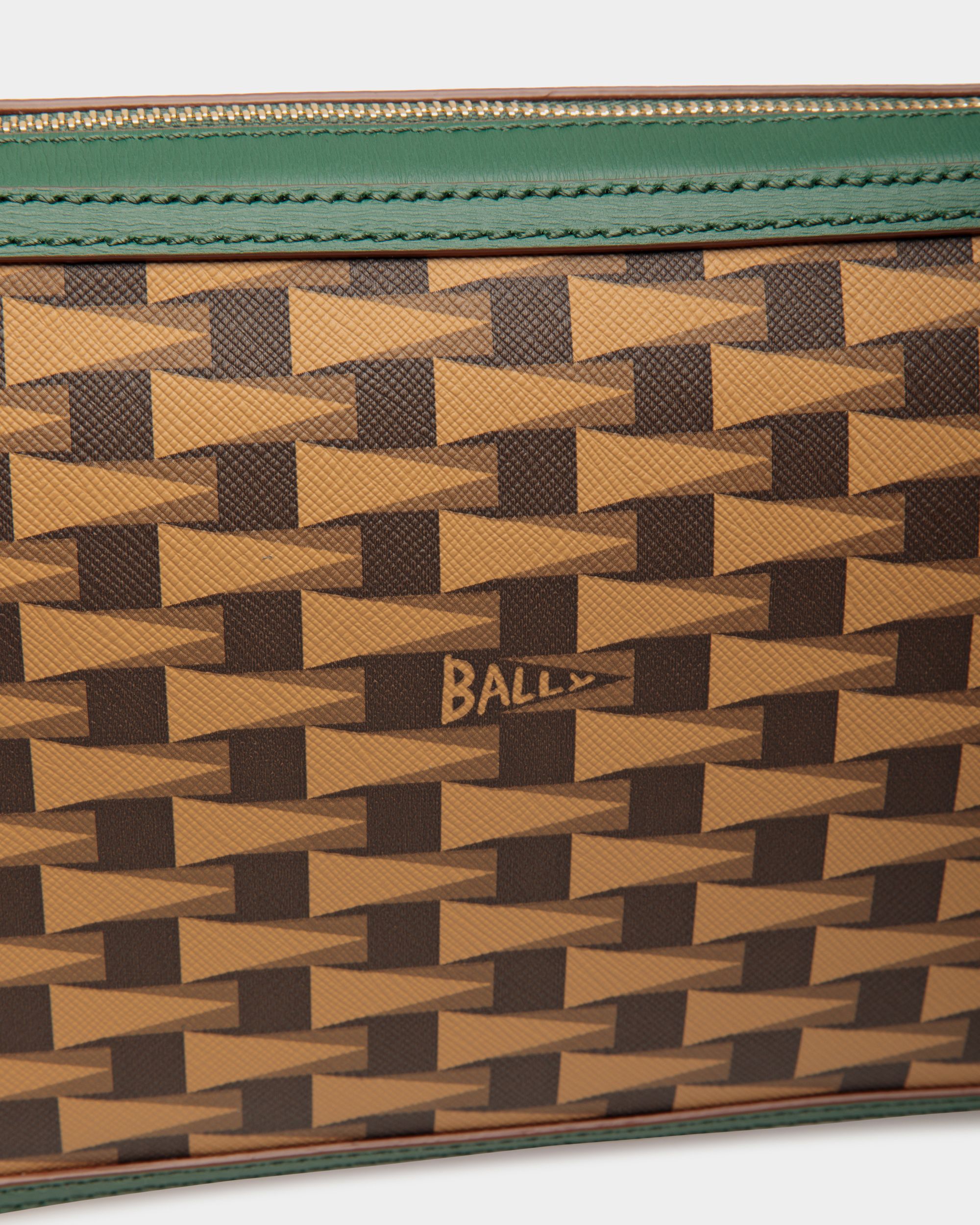 Pochette Pennant En cuir et TPU couleur désert et Kelly Green - Homme - Bally - 04