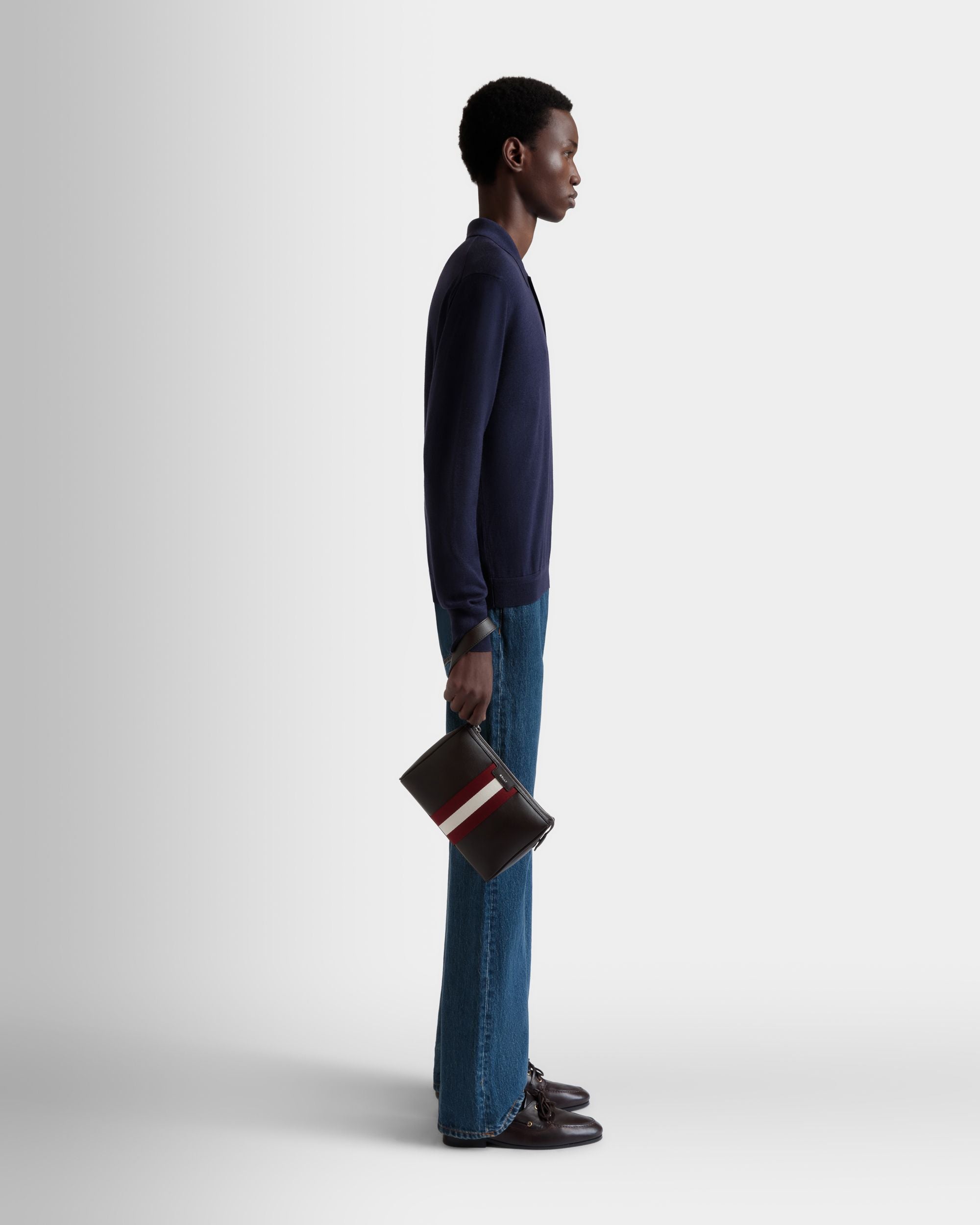 Pochette Code En Cuir Ebano - Homme - Bally - 02
