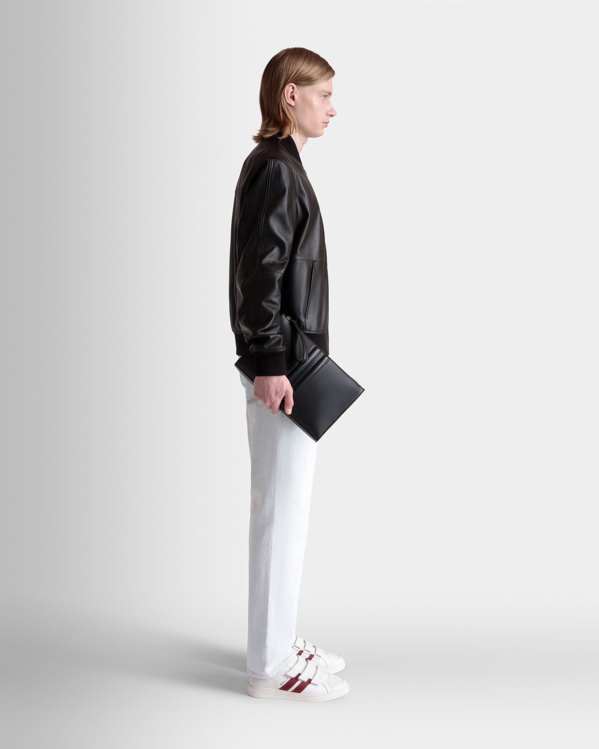 Pochette Mythos En Cuir Recyclé Noir - Homme - Bally - 02