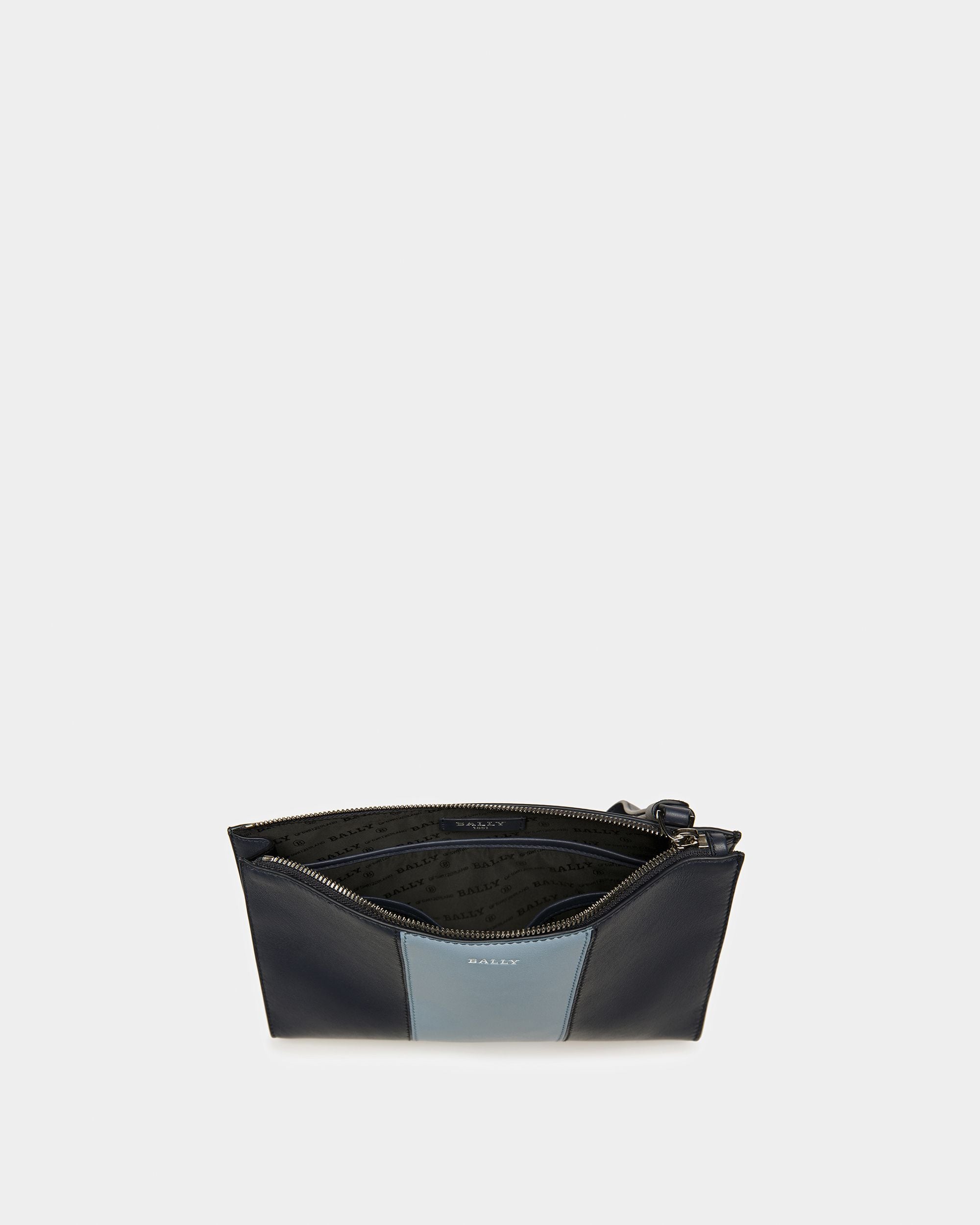 Haig Pochette En Cuir Bleu Nuit Et Bleu Clair - Homme - Bally - 04