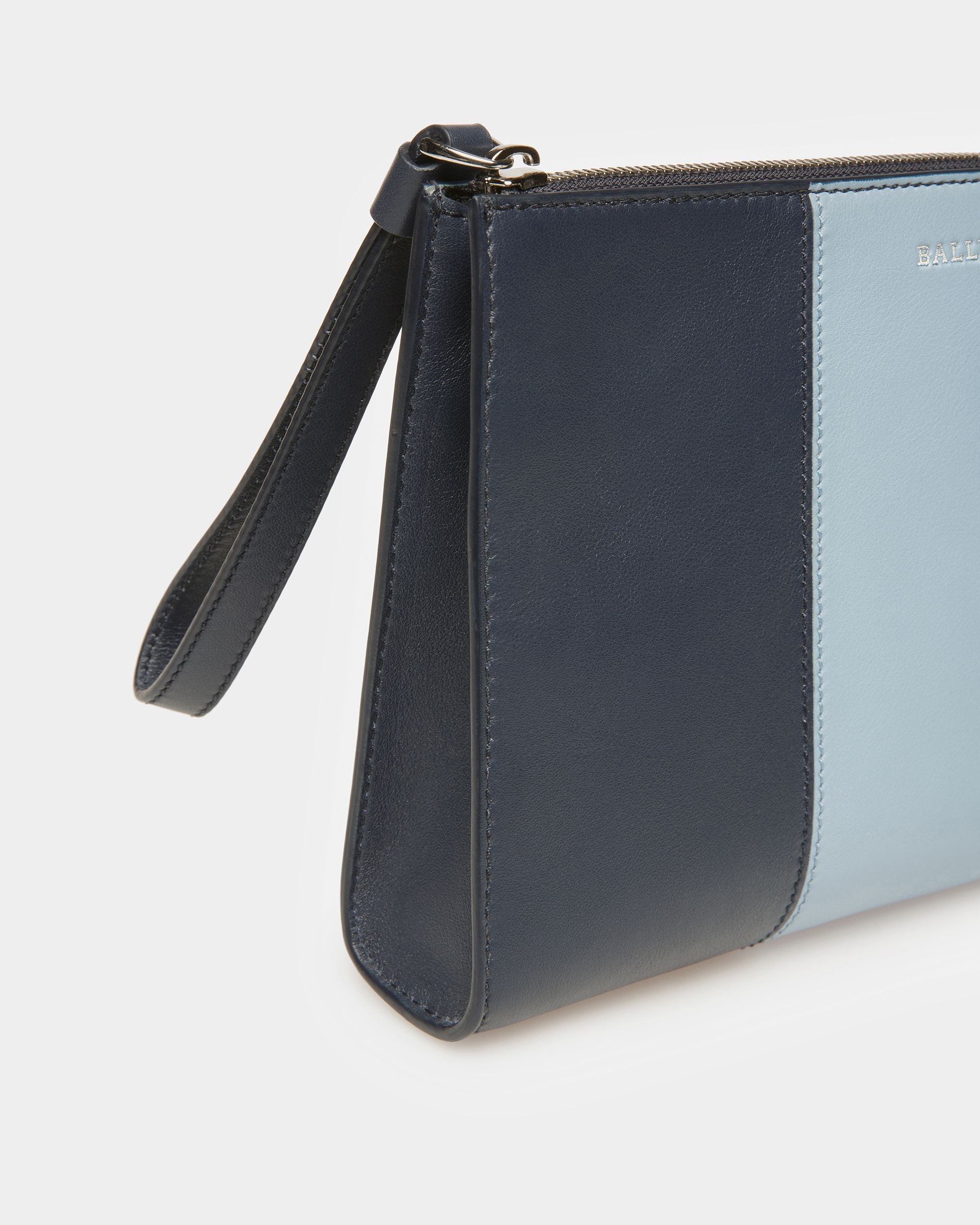 Haig Pochette En Cuir Bleu Nuit Et Bleu Clair - Homme - Bally - 05